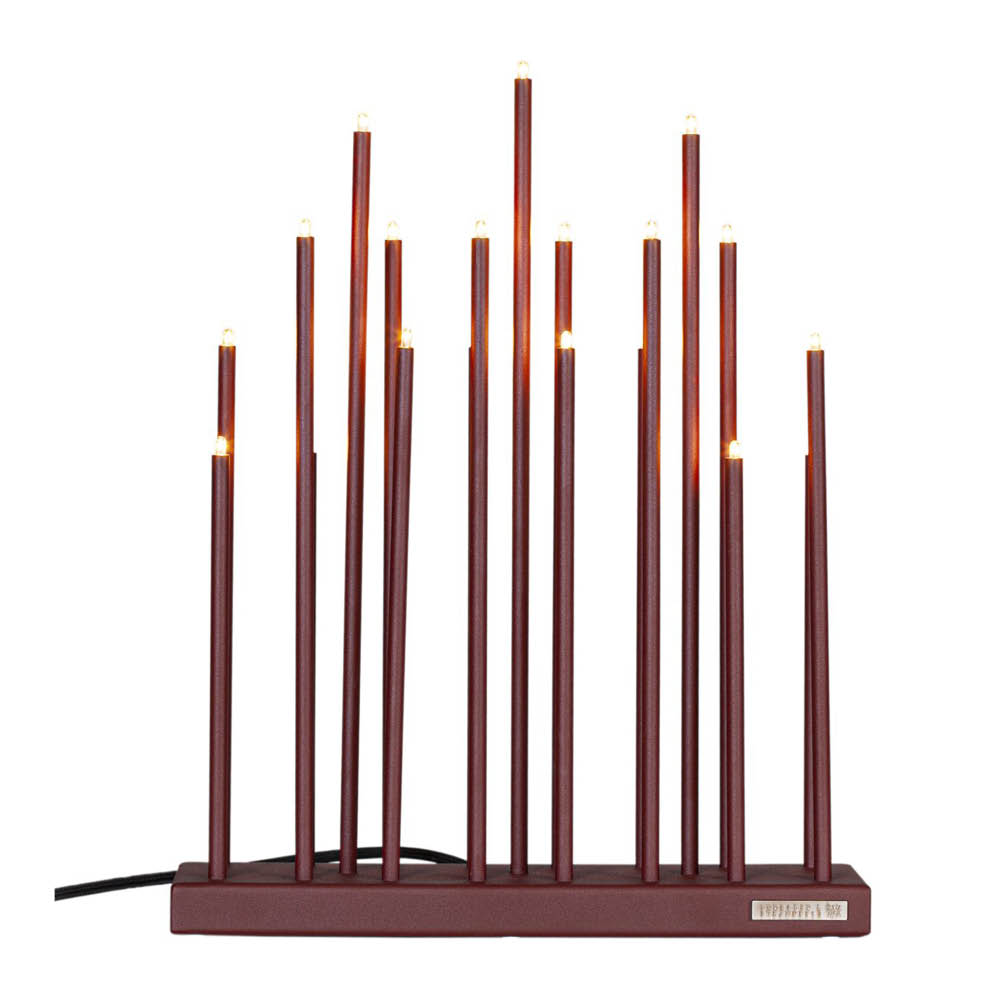 Smak Design Elflugan orginal elektrisk lysestake 34,5 cm oksidrød