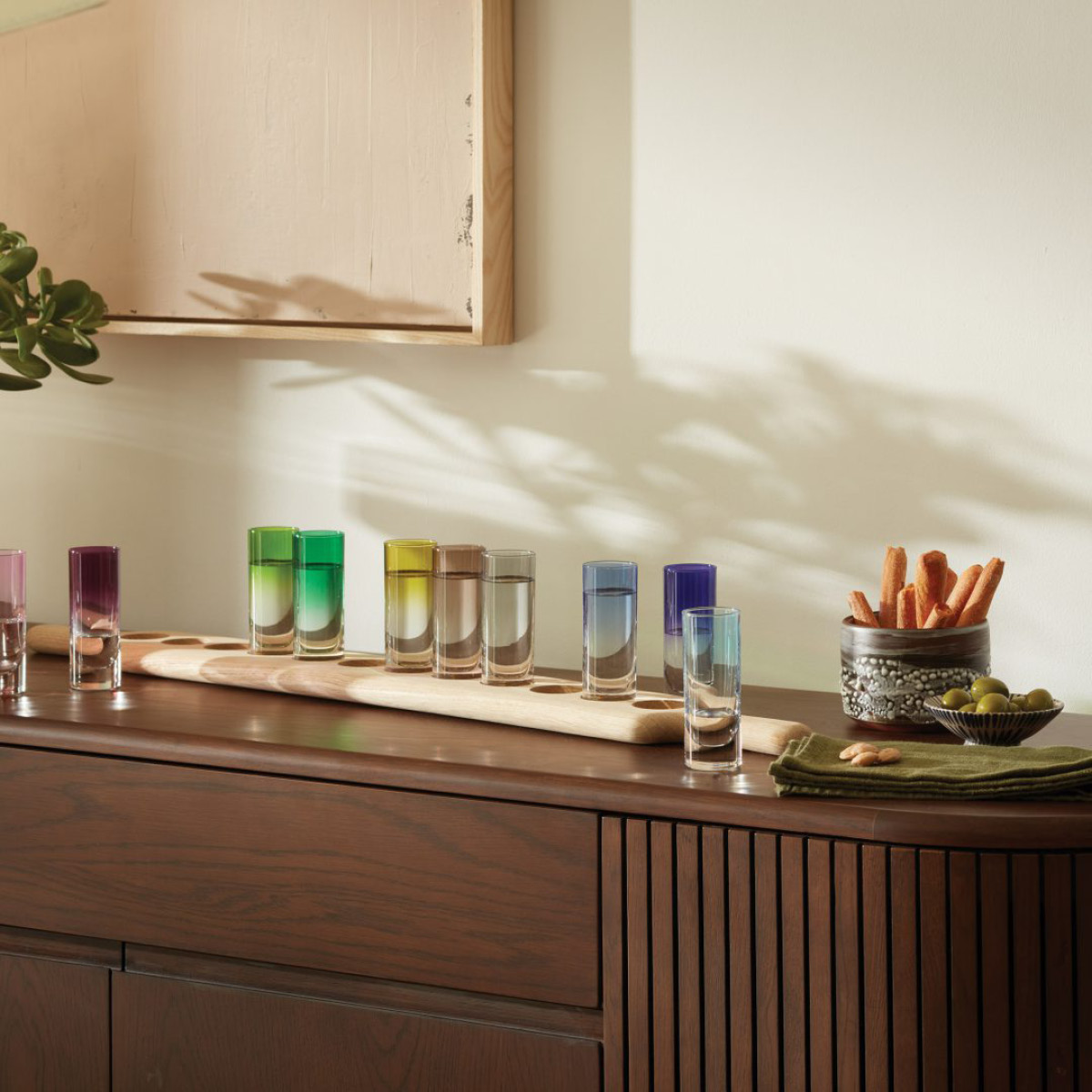 LSA International Vodka shotglass 12 stk med brett flerfarget