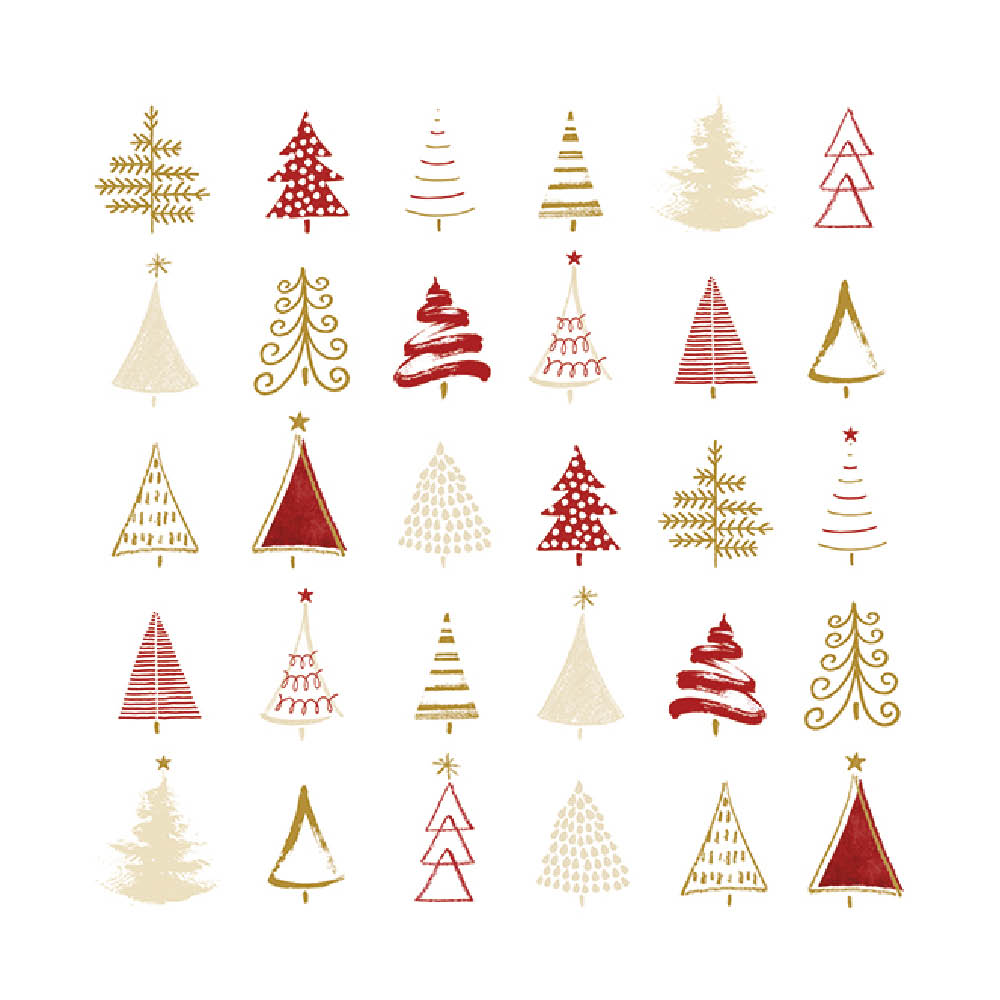 Ambiente Servett 33x33 cm 20-pack Christmas Tree Doodles