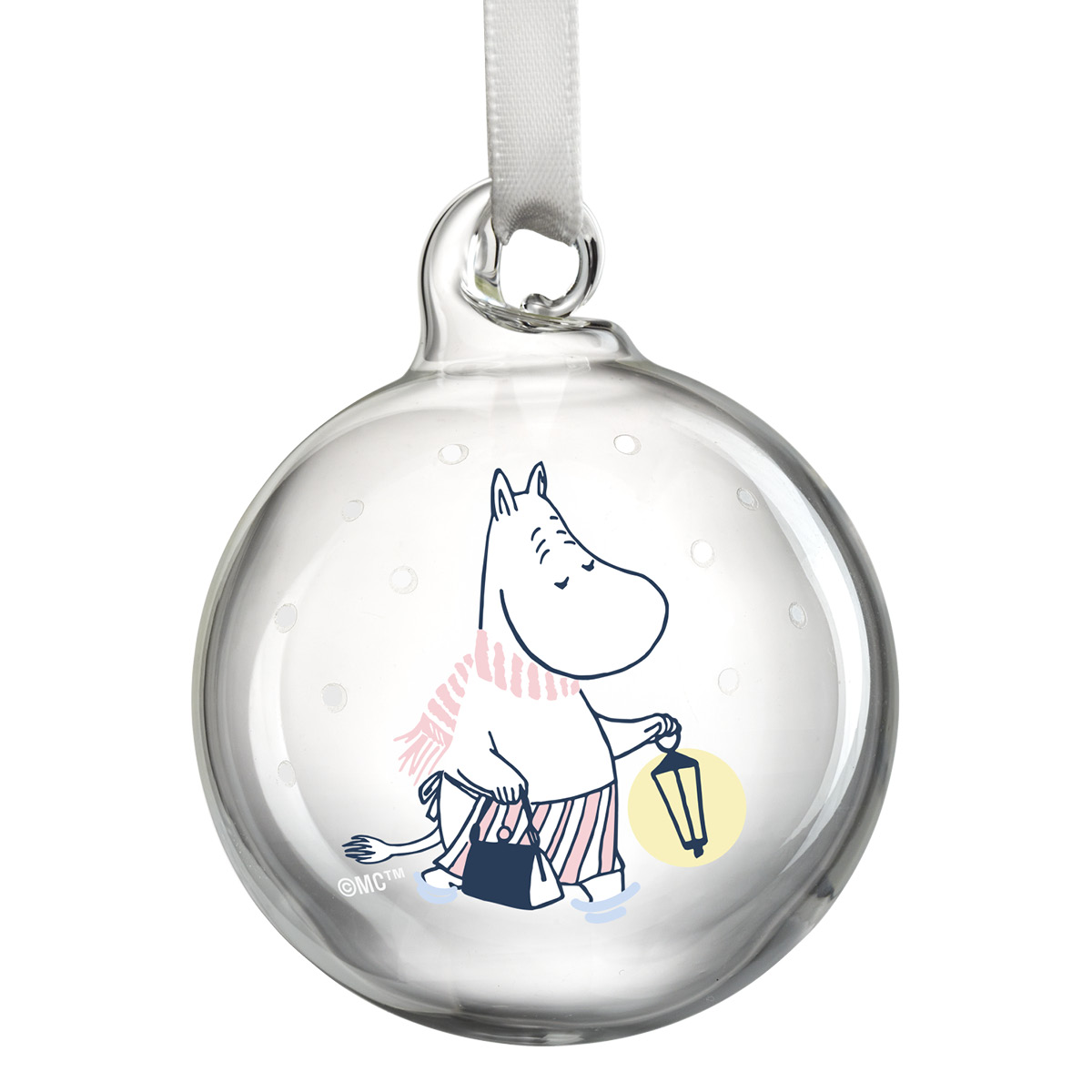 Muurla Muumi Joulupallo 5 cm 4 kpl Lumipyry