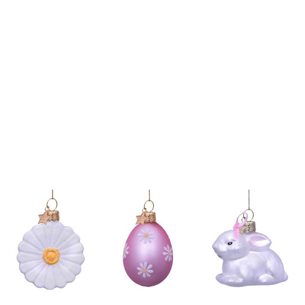 Vondels Pääsiäiskoriste Blooming Bunny 6 cm 3 kpl