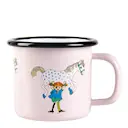 Pippi Långstrump Emaljmugg Pippi & Lilla Gubben 15 cl Rosa