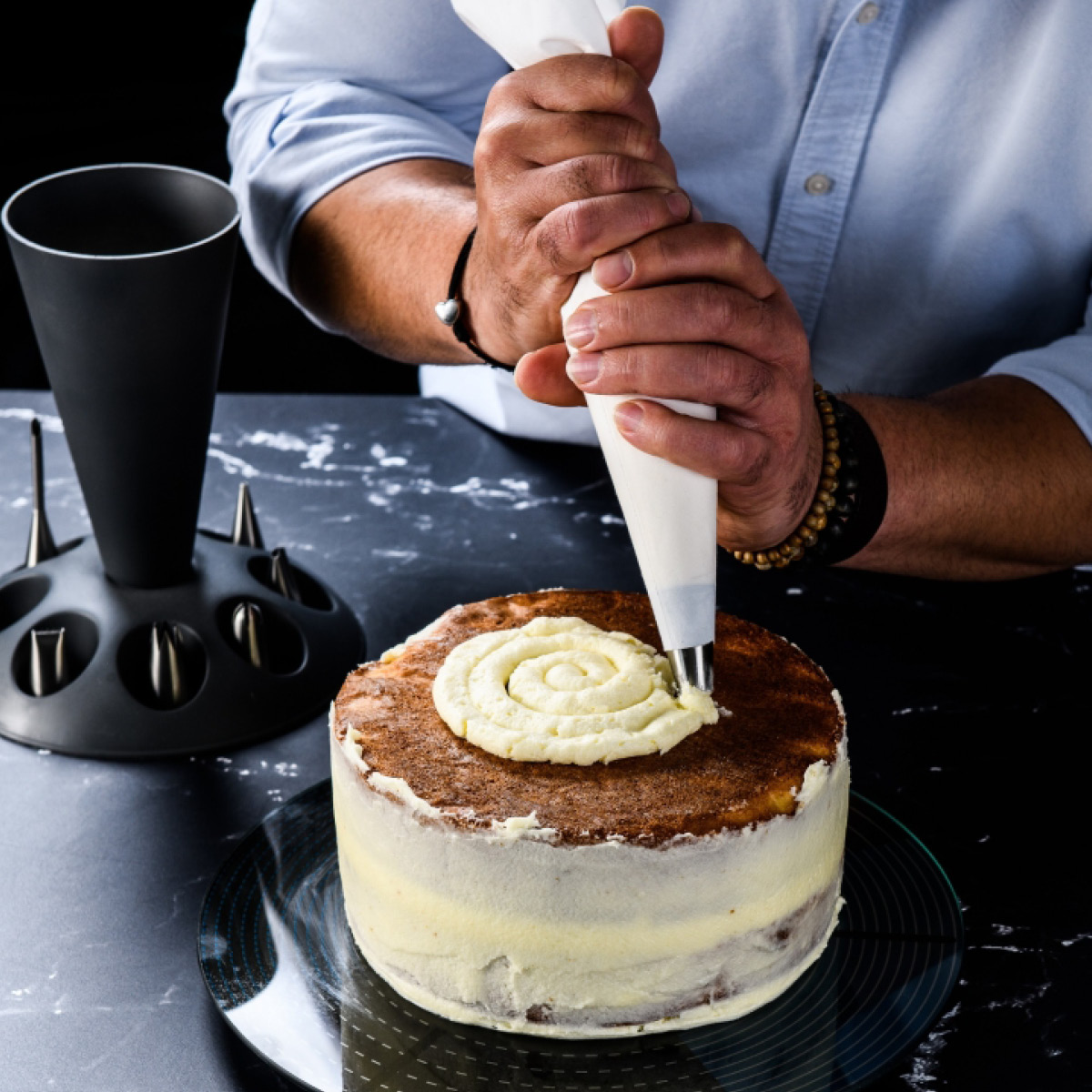 Plate It Plate It Pursotinpussi ja tyllat 11 kpl Teräs/Valkoinen