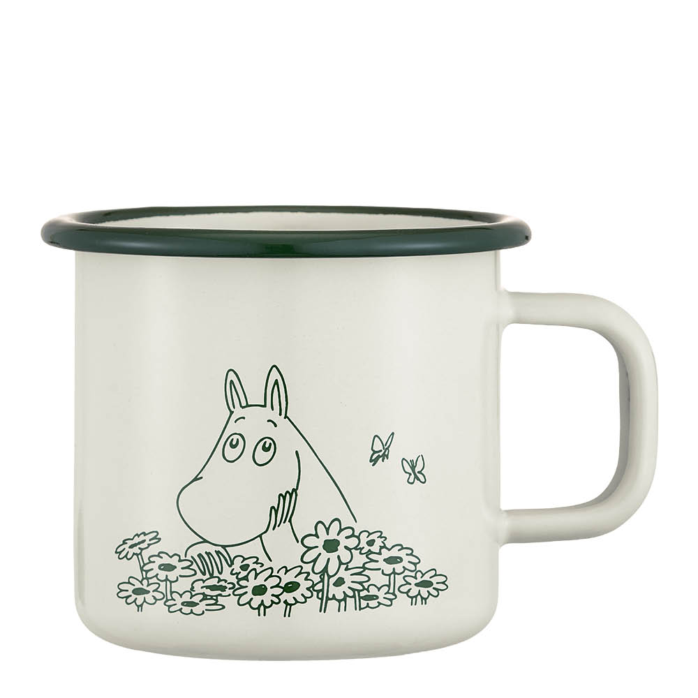 Muurla Mumin Emaljmugg Sommarflört 37 cl vit