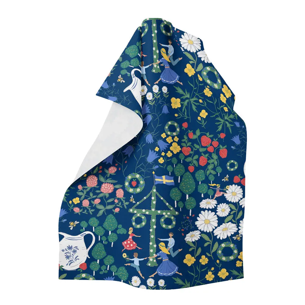 Midsommardans Keittiöpyyhe 47x47 cm Sininen