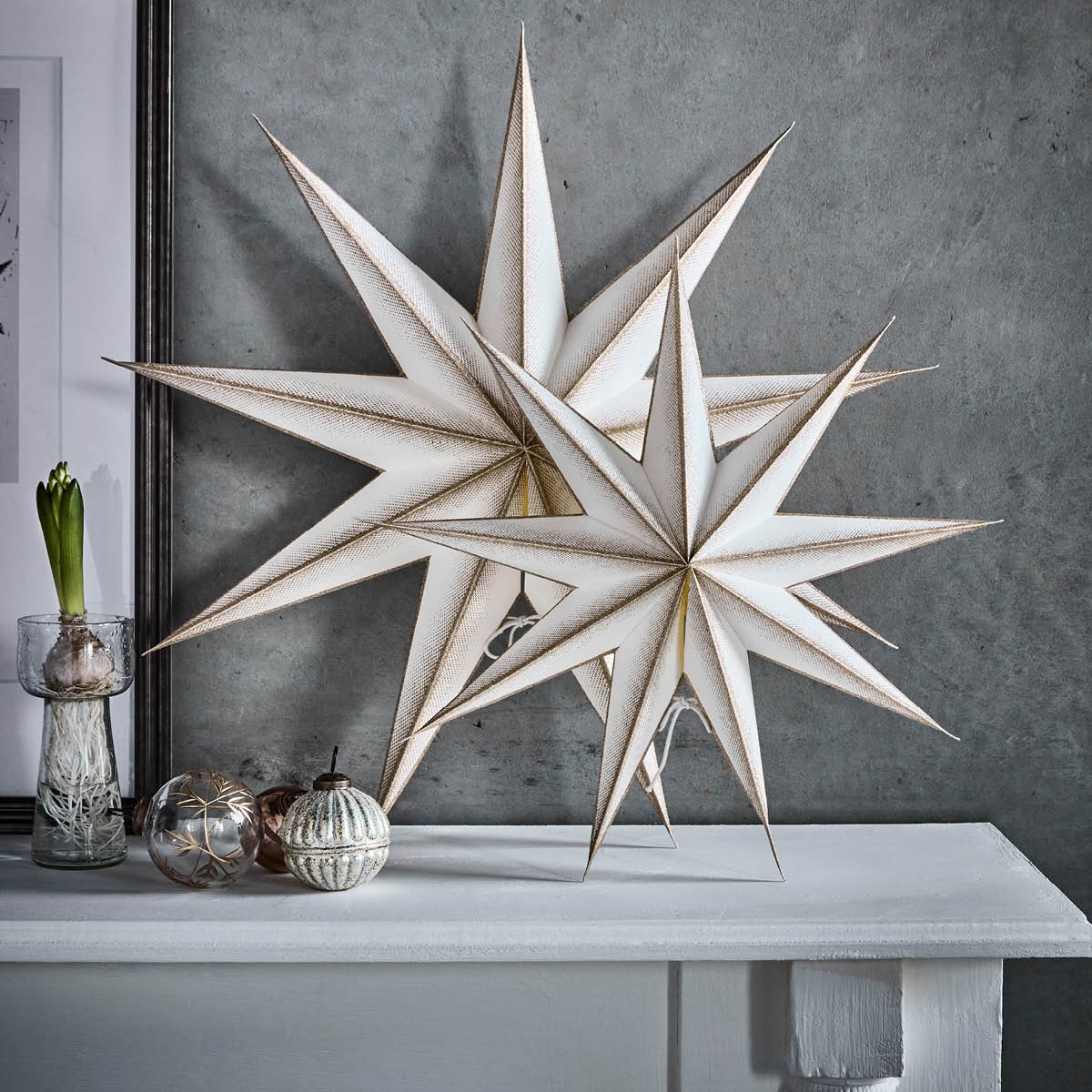 House Doctor 9 Point adventsstjärna 45 cm off-white champagne