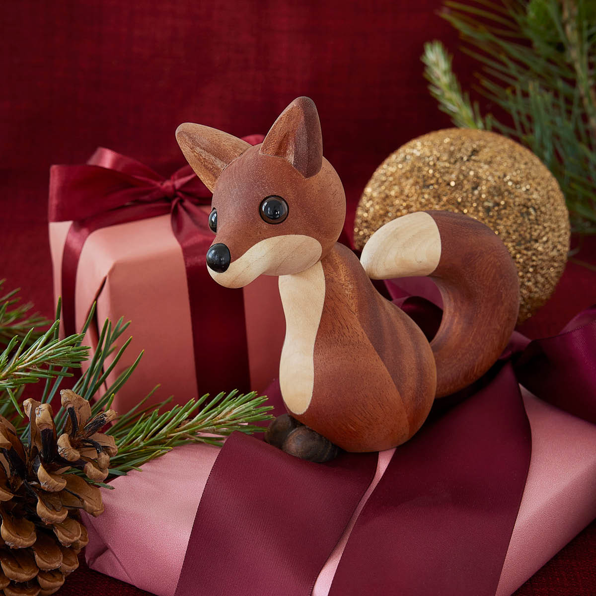 Spring Copenhagen Roxy Kettu Puufiguuri 10 cm Mahogny