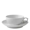 White Fluted Half Lace Tekopp med fat 20 cl