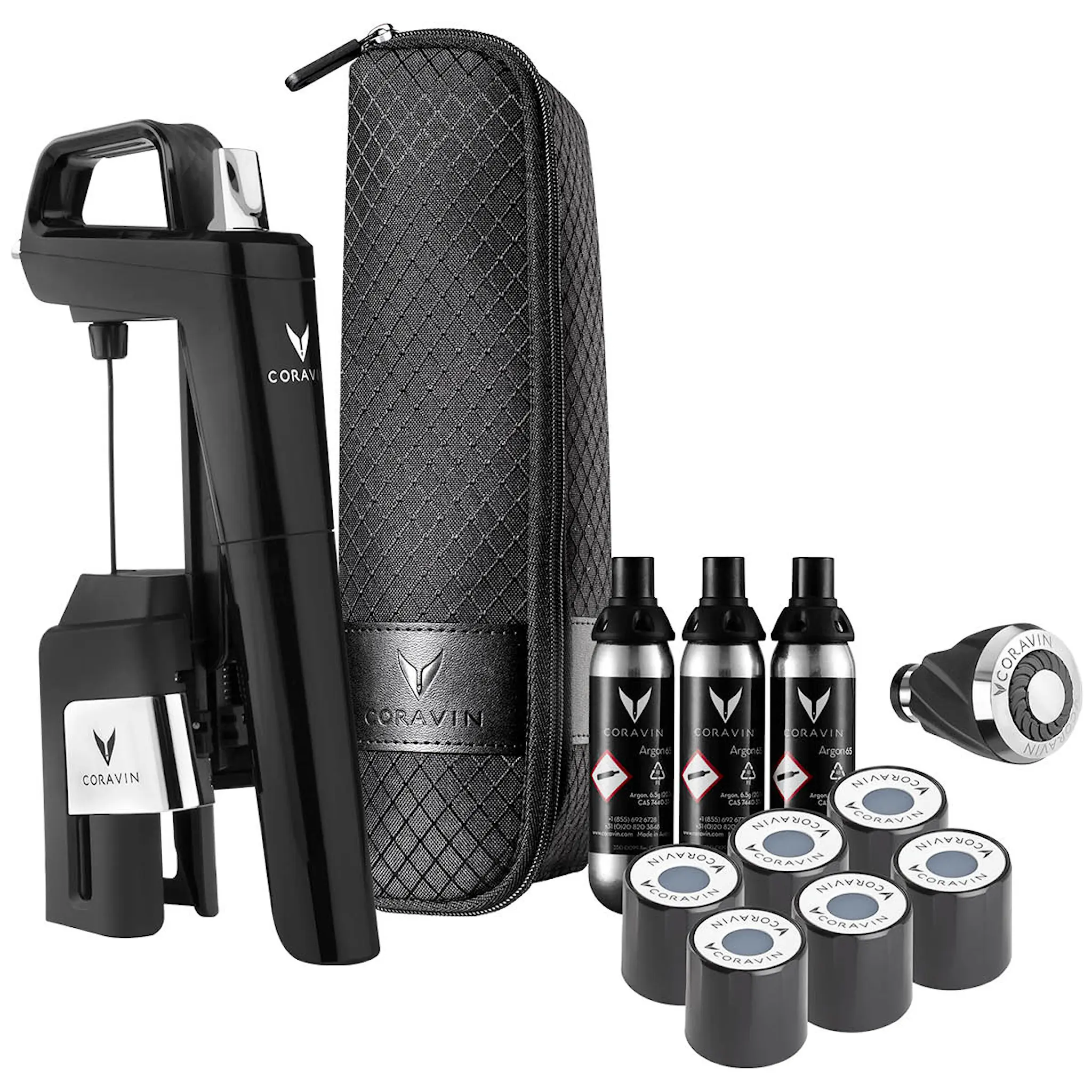 Coravin Timeless Six+ Vinkonserveringssystem 12 delar Svart