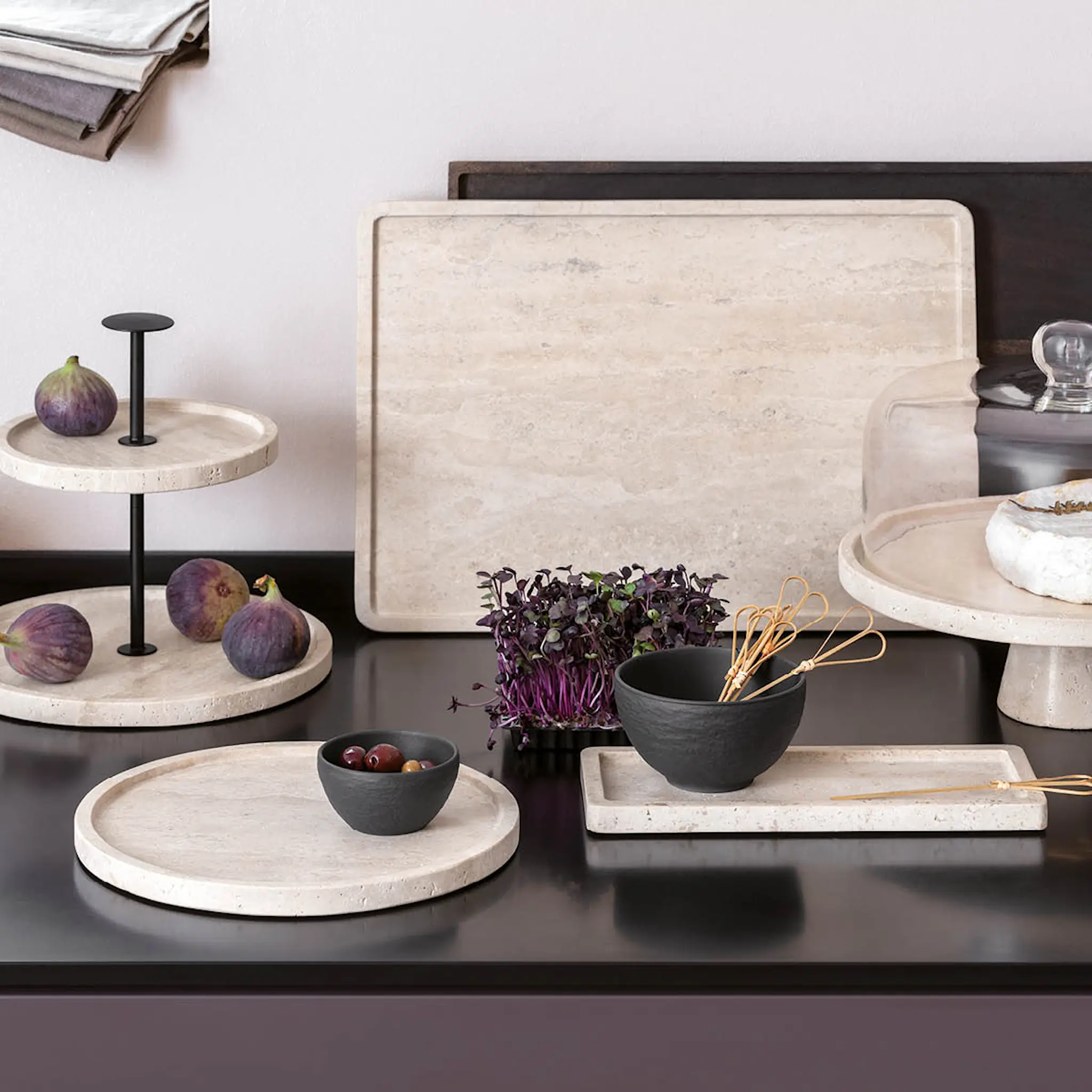 Villeroy & Boch Manufacture Travertine serveringsfat 25,5x10,5 cm beige
