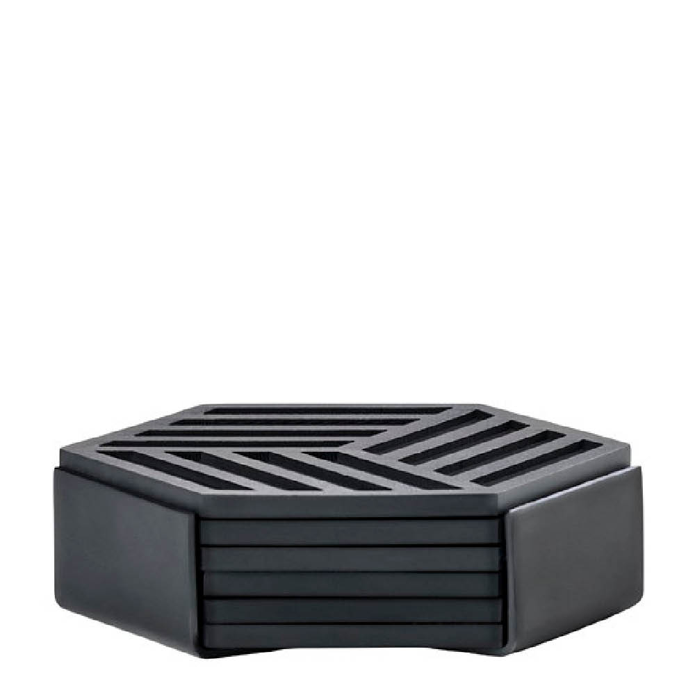 Zone Denmark Hexagon glassbrikker 6 stk svart