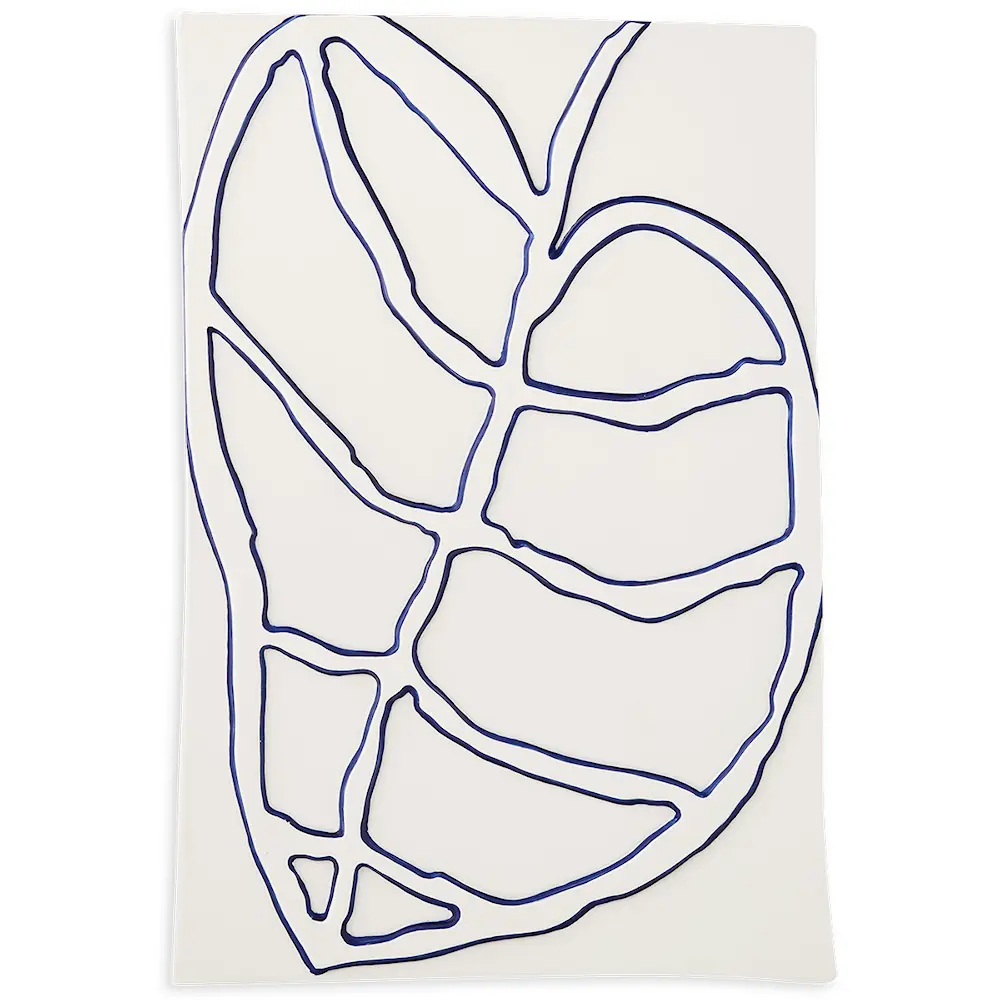 Relief Taulu Leaf 28x41 cm Valkoinen