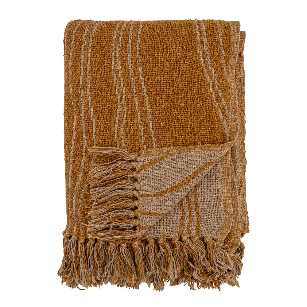 Bloomingville Pledd Ginna 160x130 cm brun