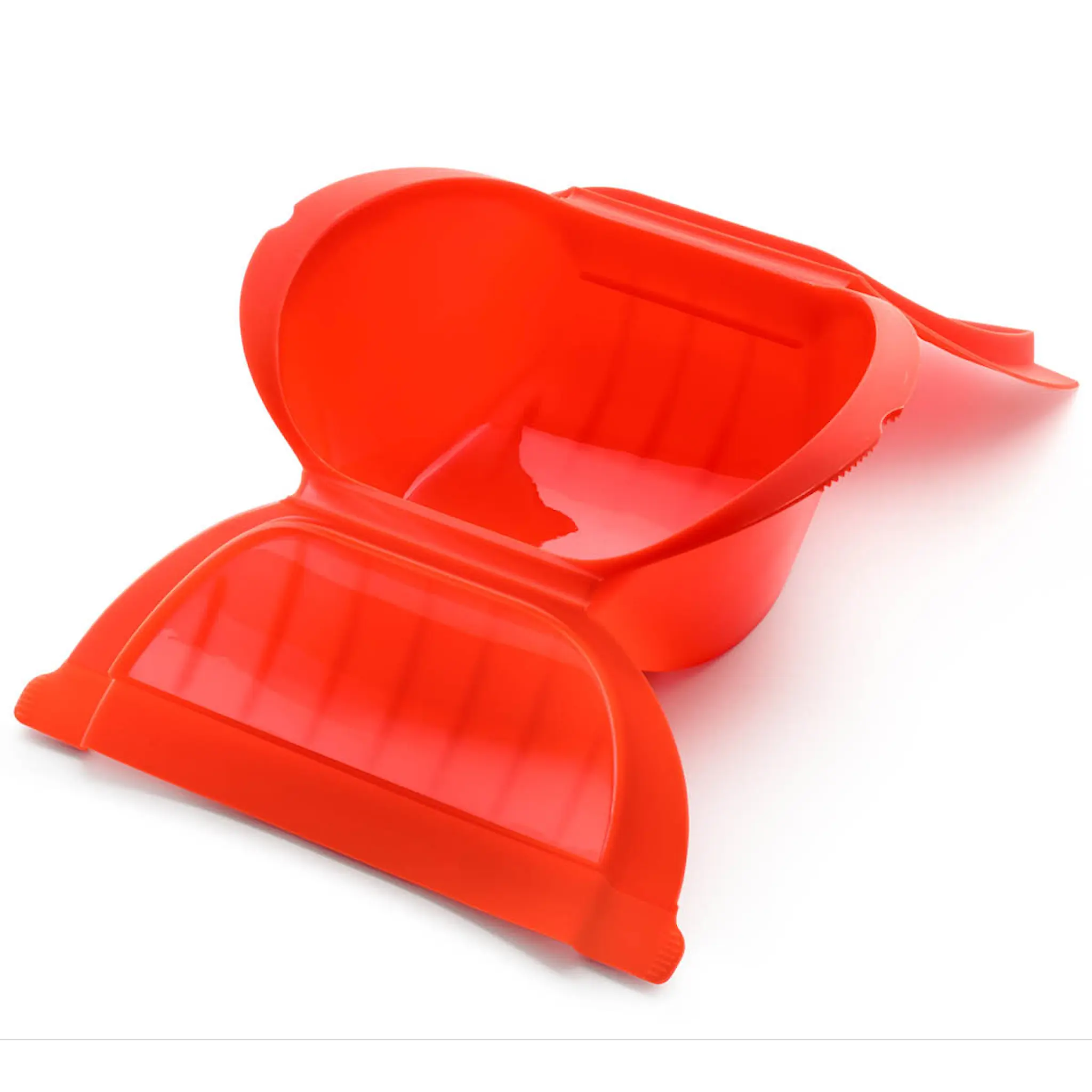 Lékué Djup ångkokare för mikrovågsugn 3-4 port. röd