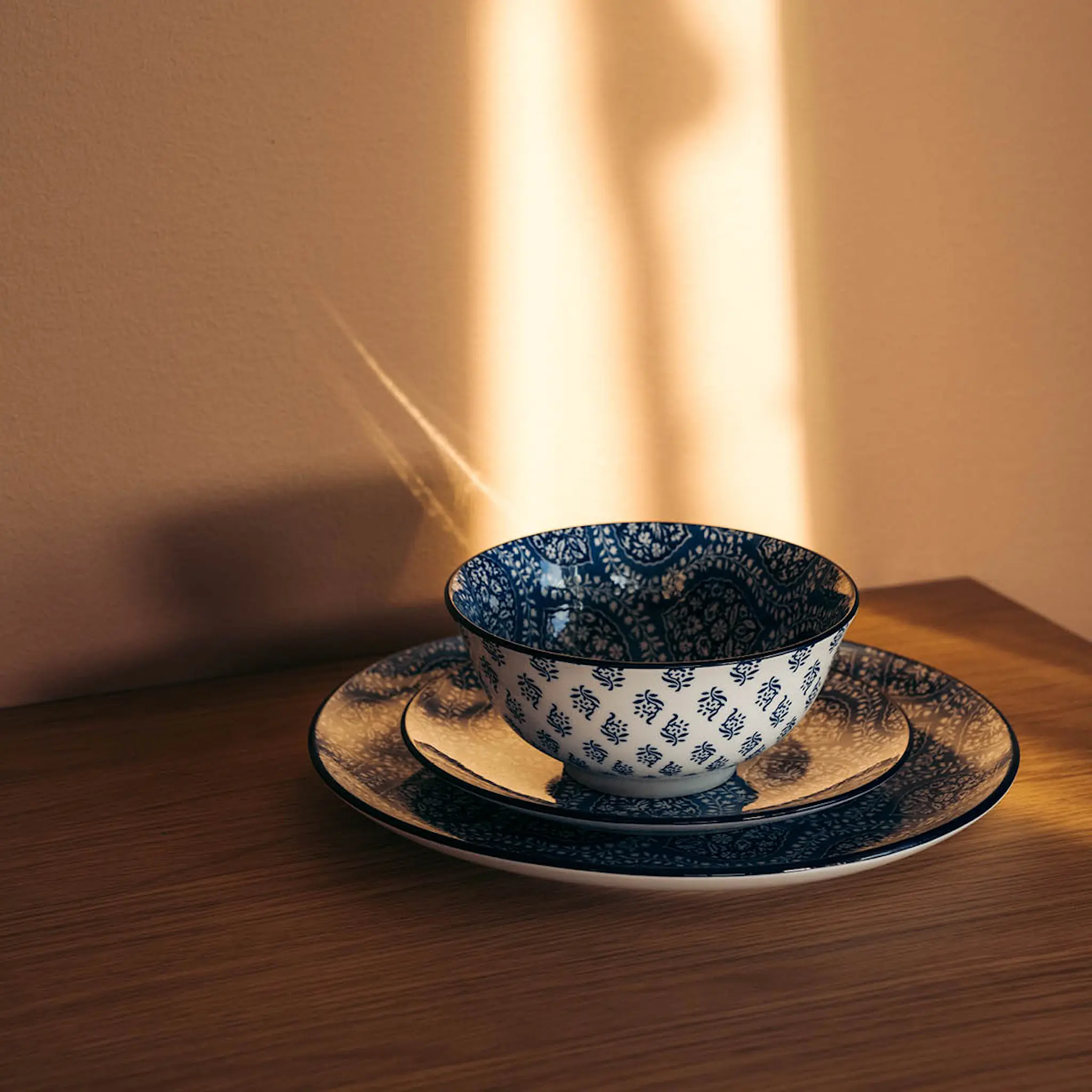 Stiernholm Sakura tallerken 26,5 cm blå/hvit