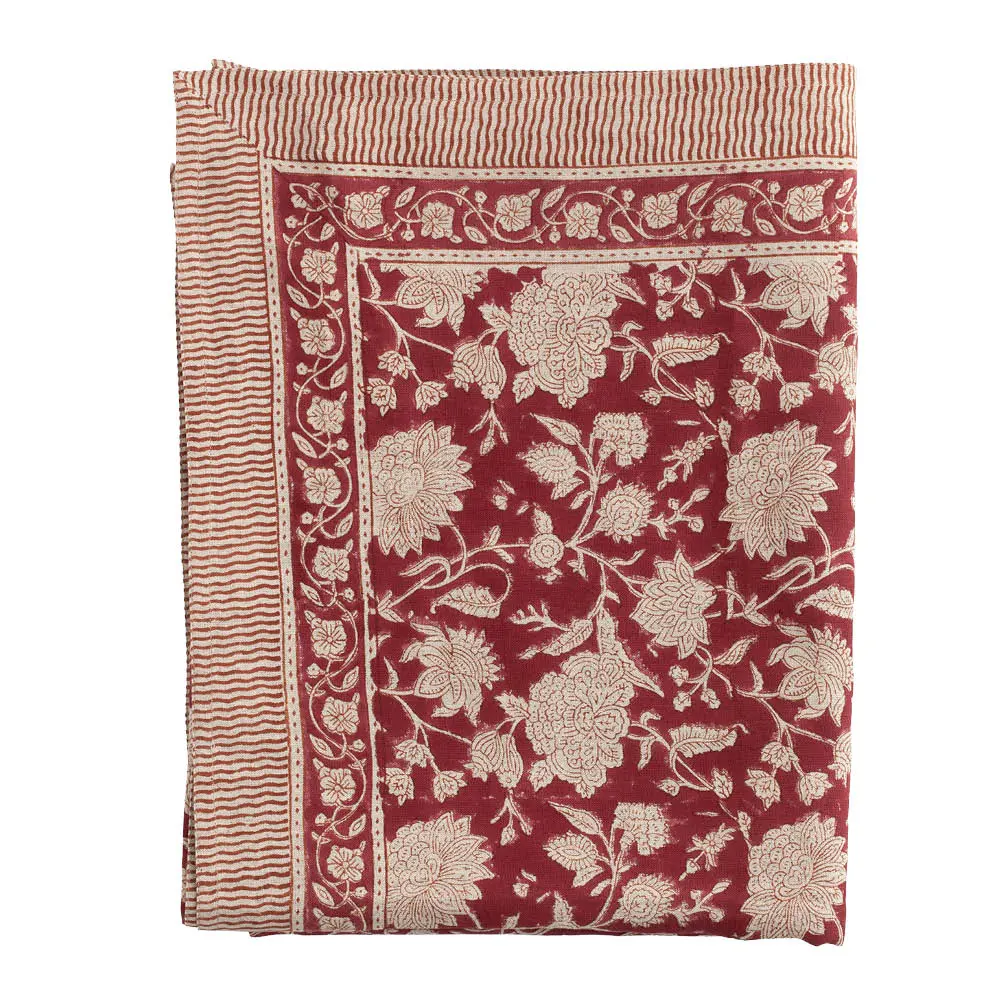 Indian Rose Pellava pöytäliina 170x270 cm Punainen