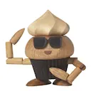 Woodies Carrie Cupcake träddekoration 8 cm ek