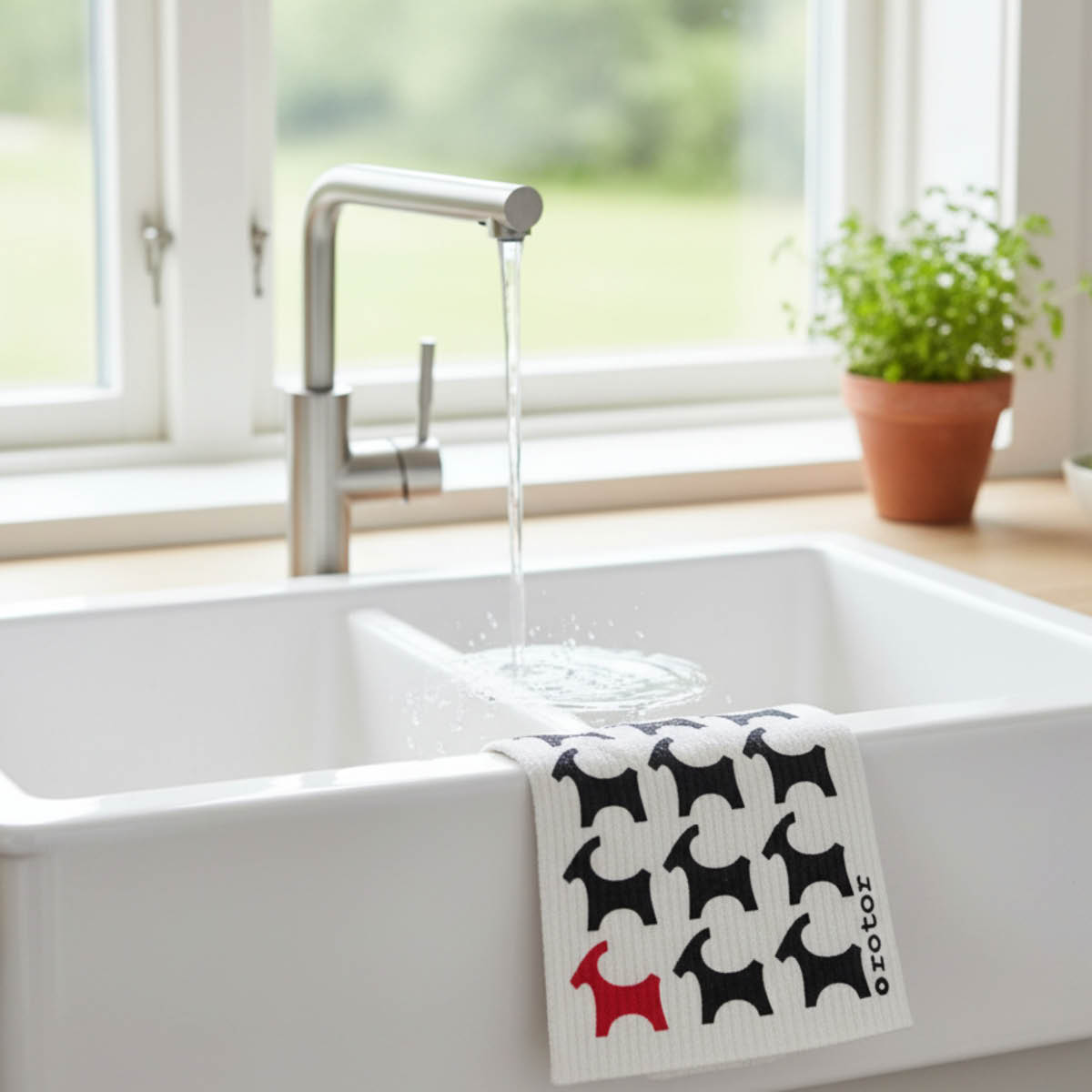 Rotor Design Oppvaskklut 20x17 cm bukker hvit