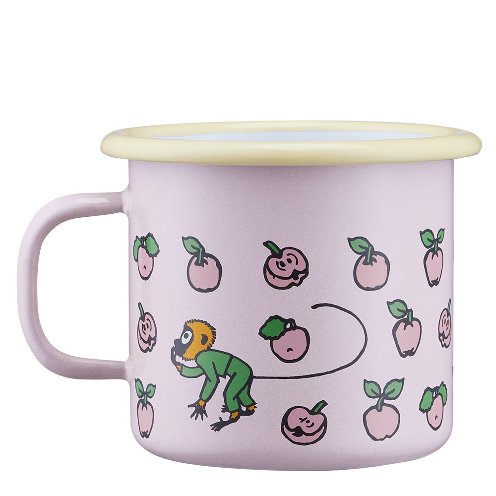 Muurla Pippi emaljekopp 25 cl frukter rosa