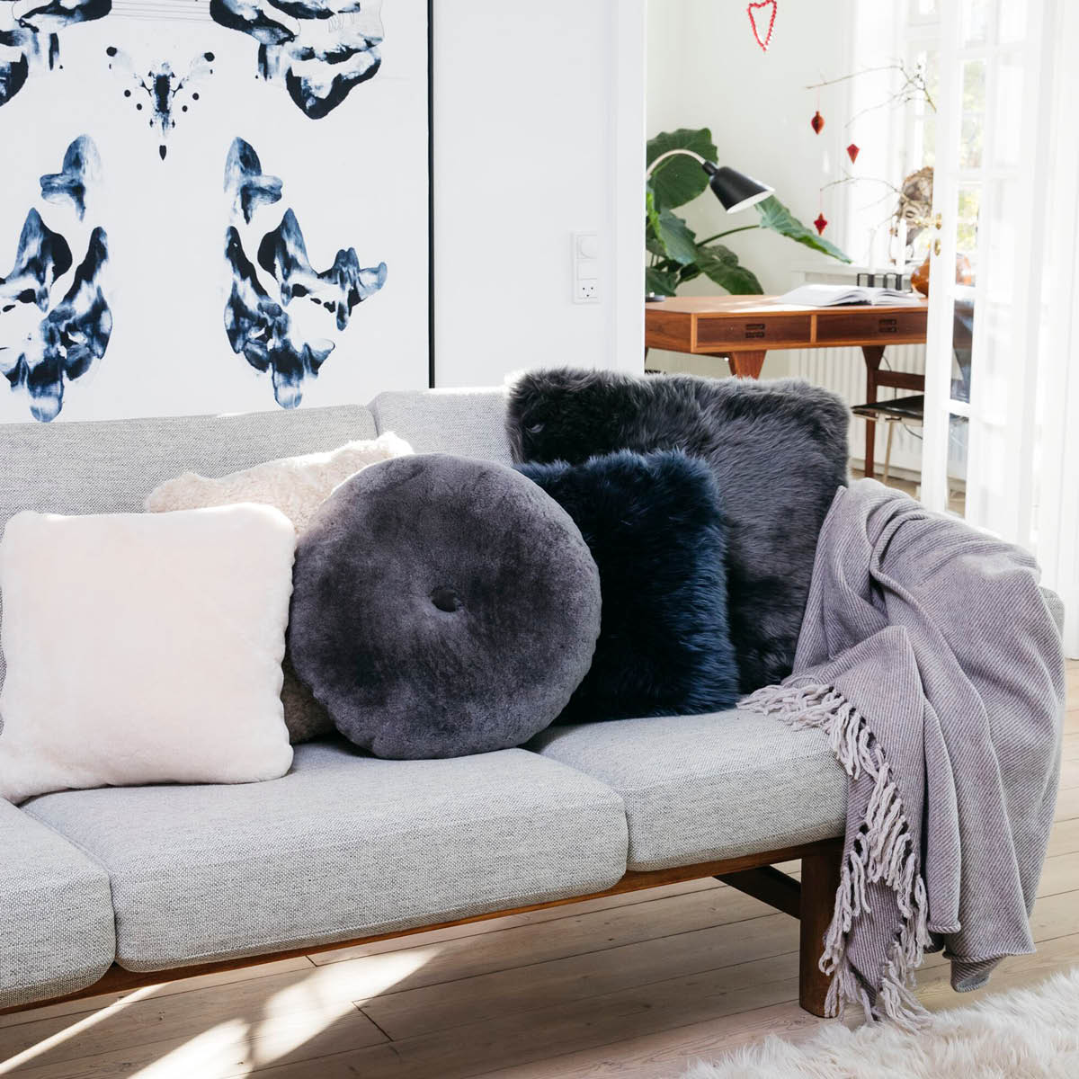 Natures Collection Tyynynpäällinen New Zealand lampa 40x40 cm teräs