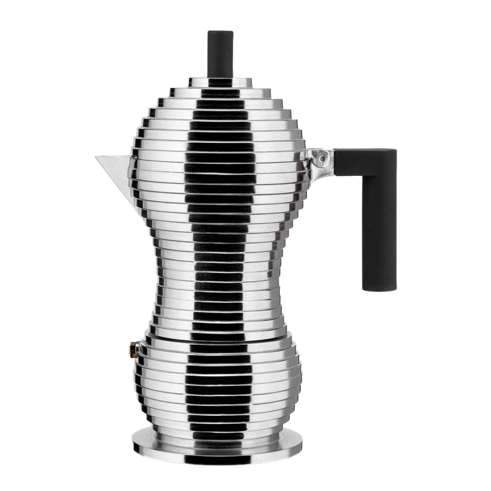 Alessi Pulcina espressobryggare 3 koppar svart/rostfritt stål