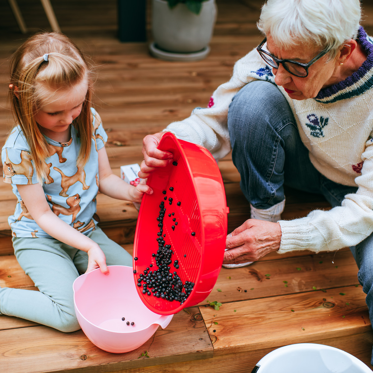 Marjukka Bärrensare med höga kanter 35 cm röd