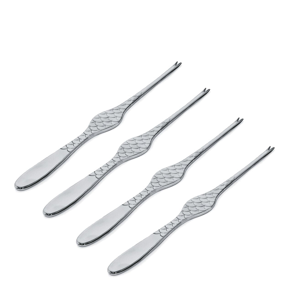 Alessi Alessi Colombina Fish skaldjursgafflar 4-pack