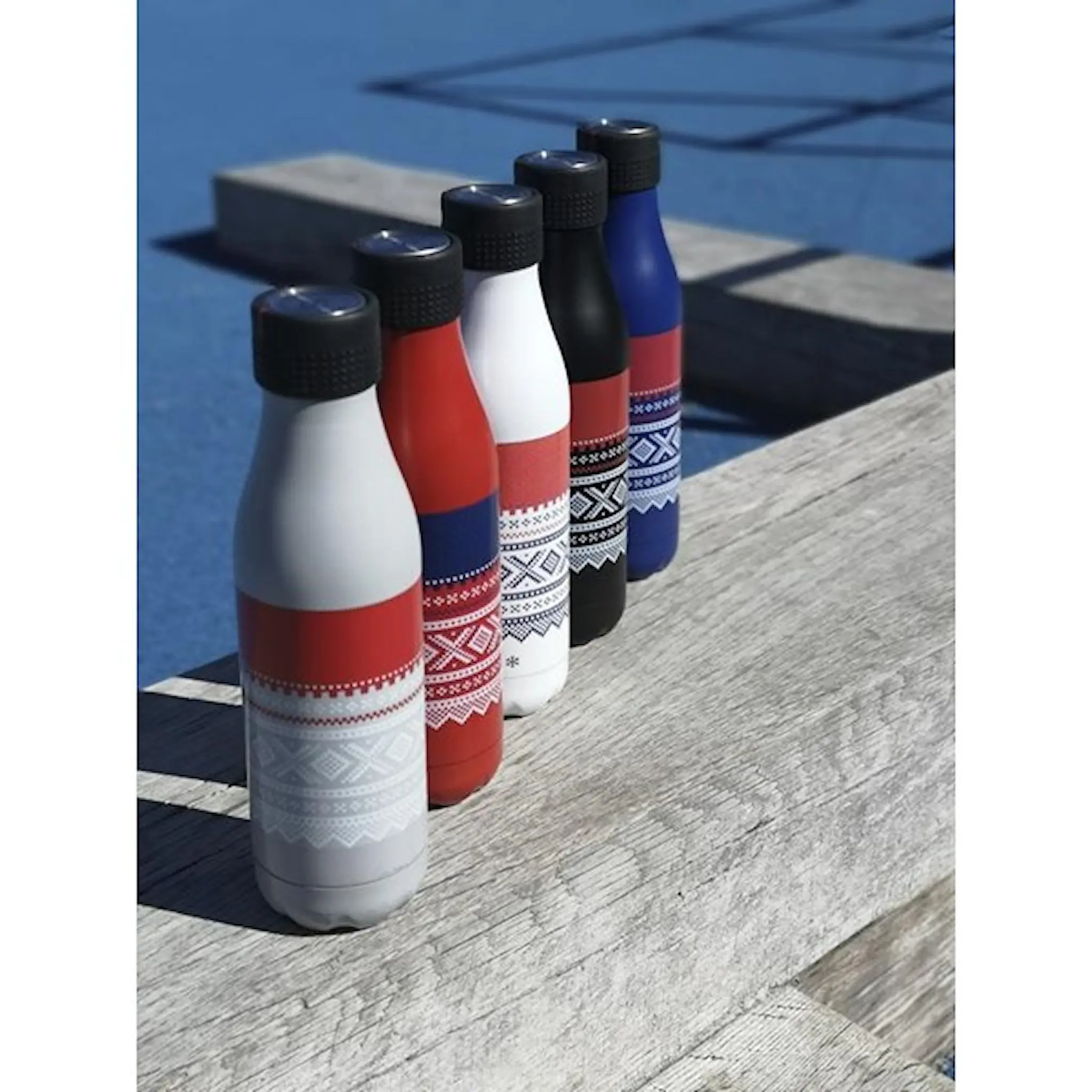 Les Artistes Bottle Up Marius termoflaske 0,5L svart/rød/hvit