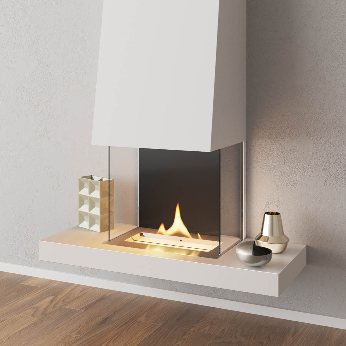 Tenderflame Raff Seinään ripustettava takka 180 1,05L Valkoinen