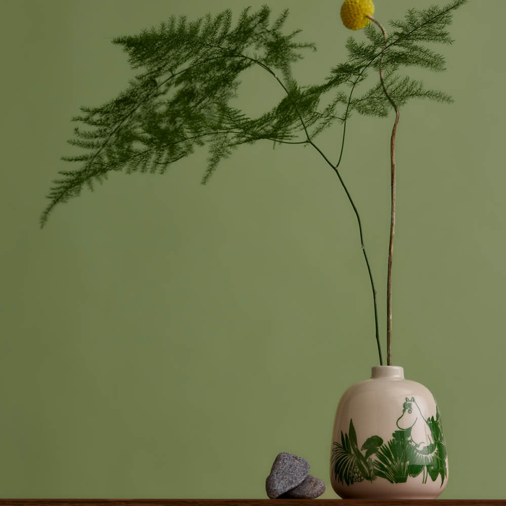 Moomin Arabia Mummi vase 8,3 cm mystisk skog grønn