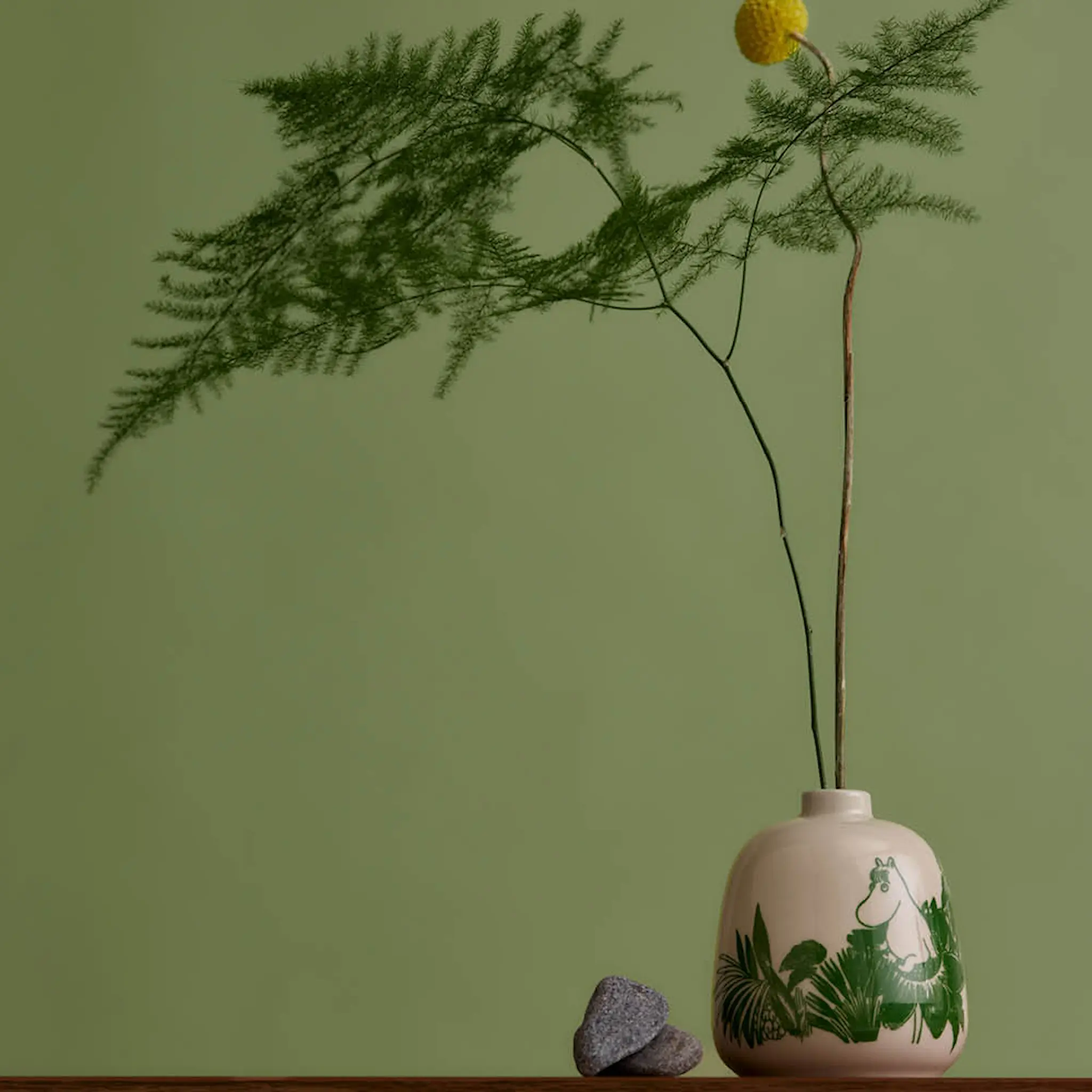 Moomin Arabia Mummi vase 8,3 cm mystisk skog grønn