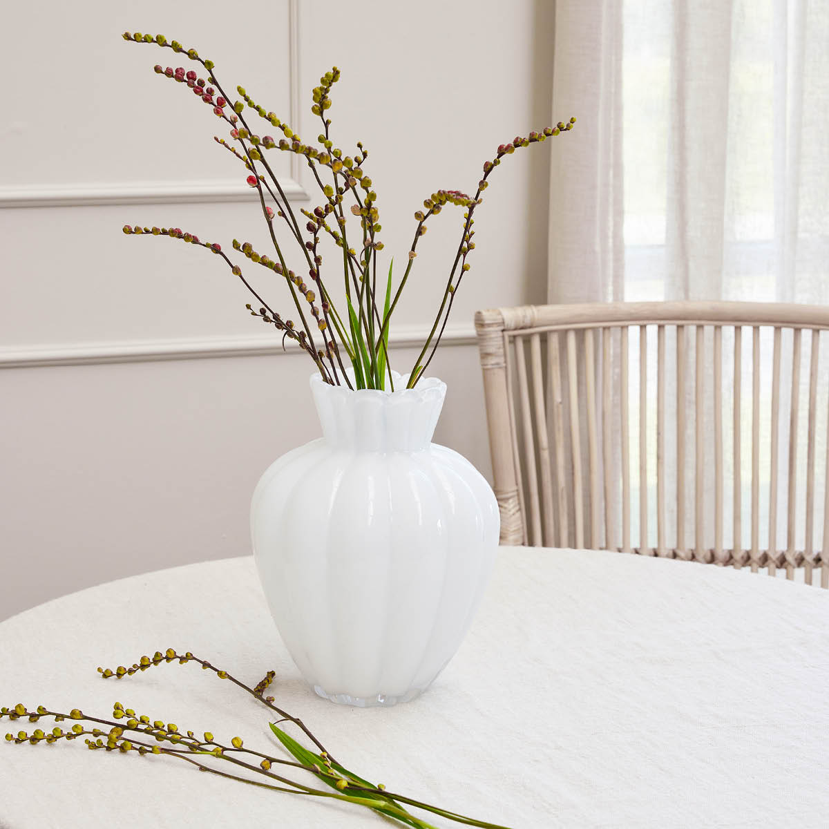 Lene Bjerre Verity Maljakko 28 cm Valkoinen