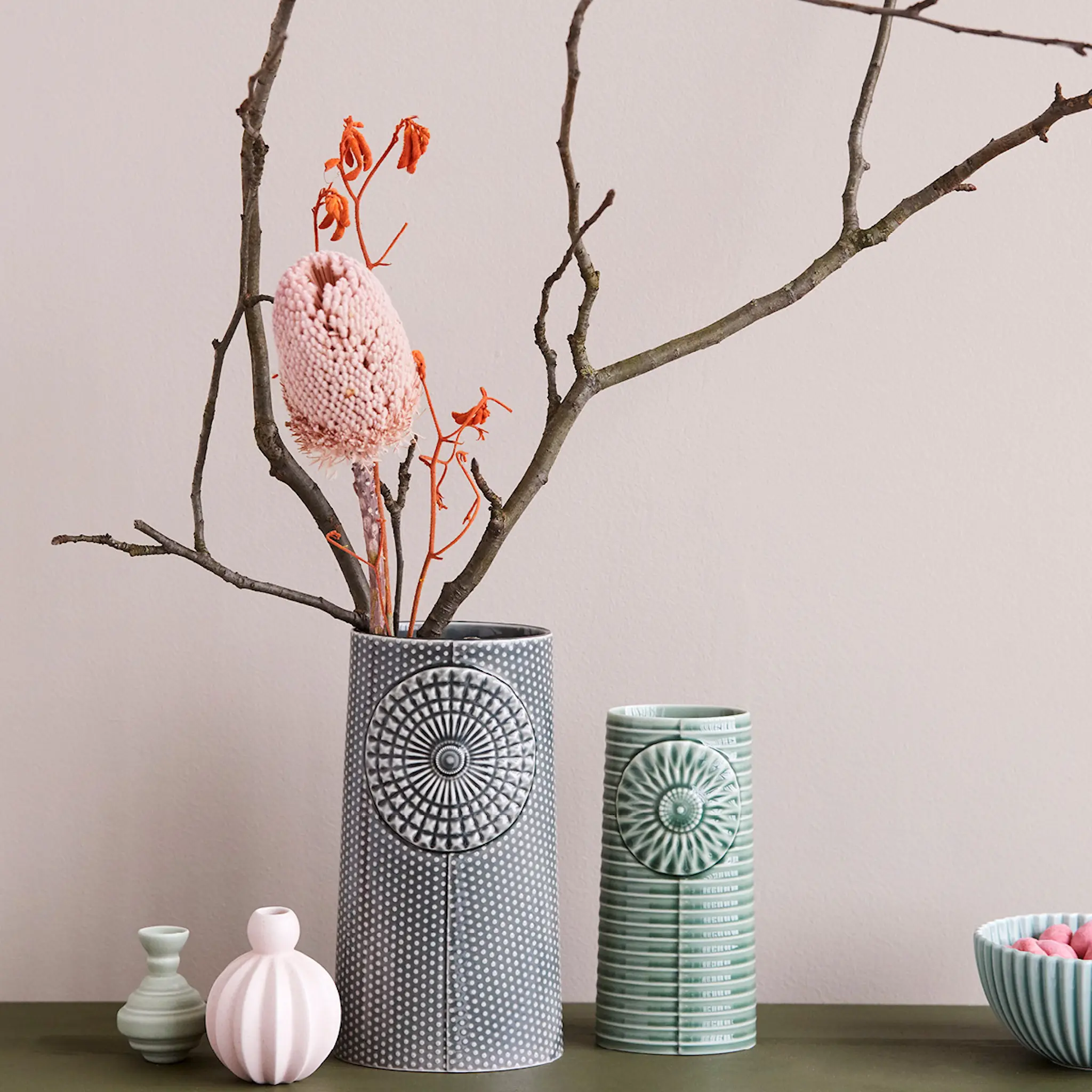 Dottir Pipanella Lines Maljakko 18,1 cm Vihreä