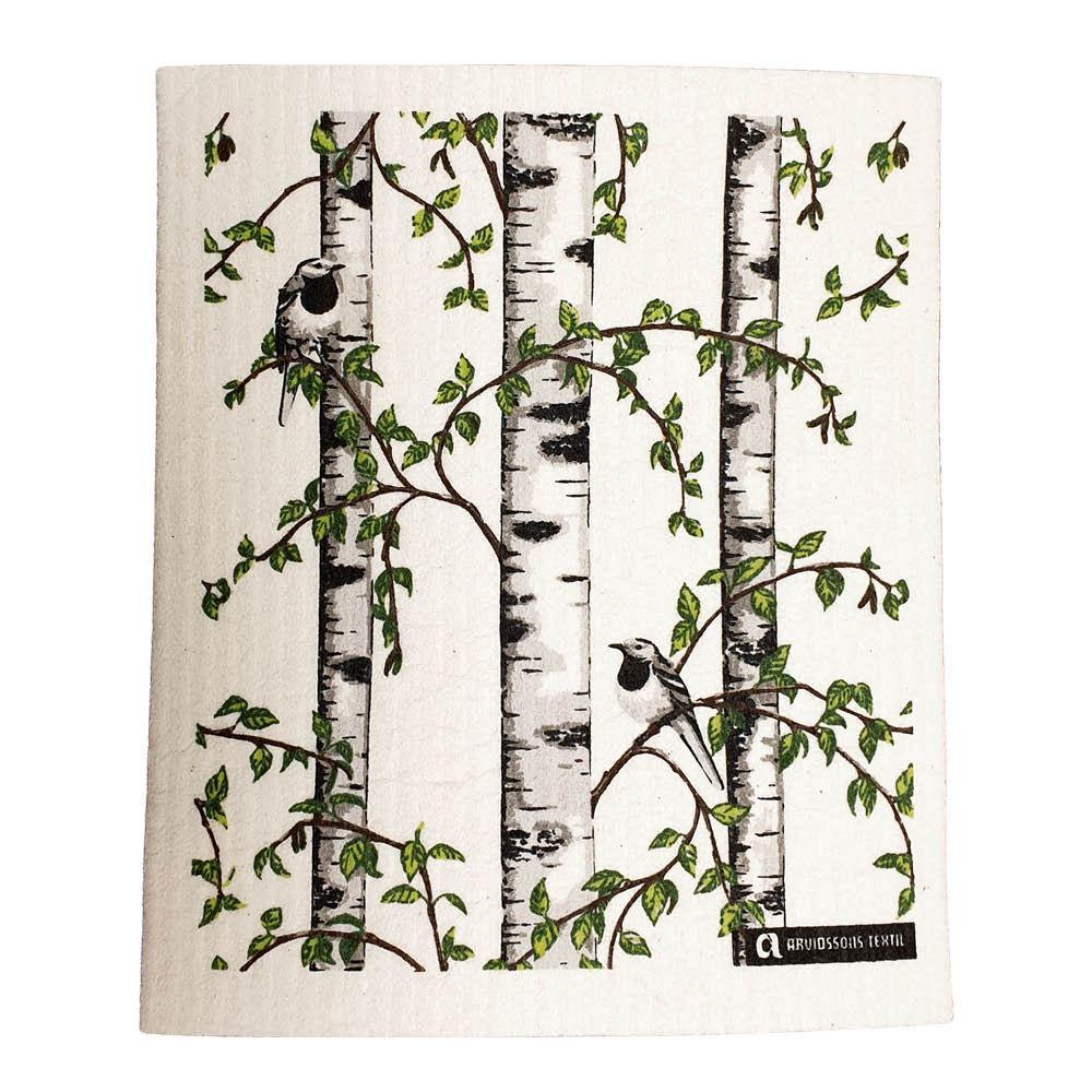 Arvidssons - Björkdungen Tiskirätti 17x20 cm Offwhite/Vihreä