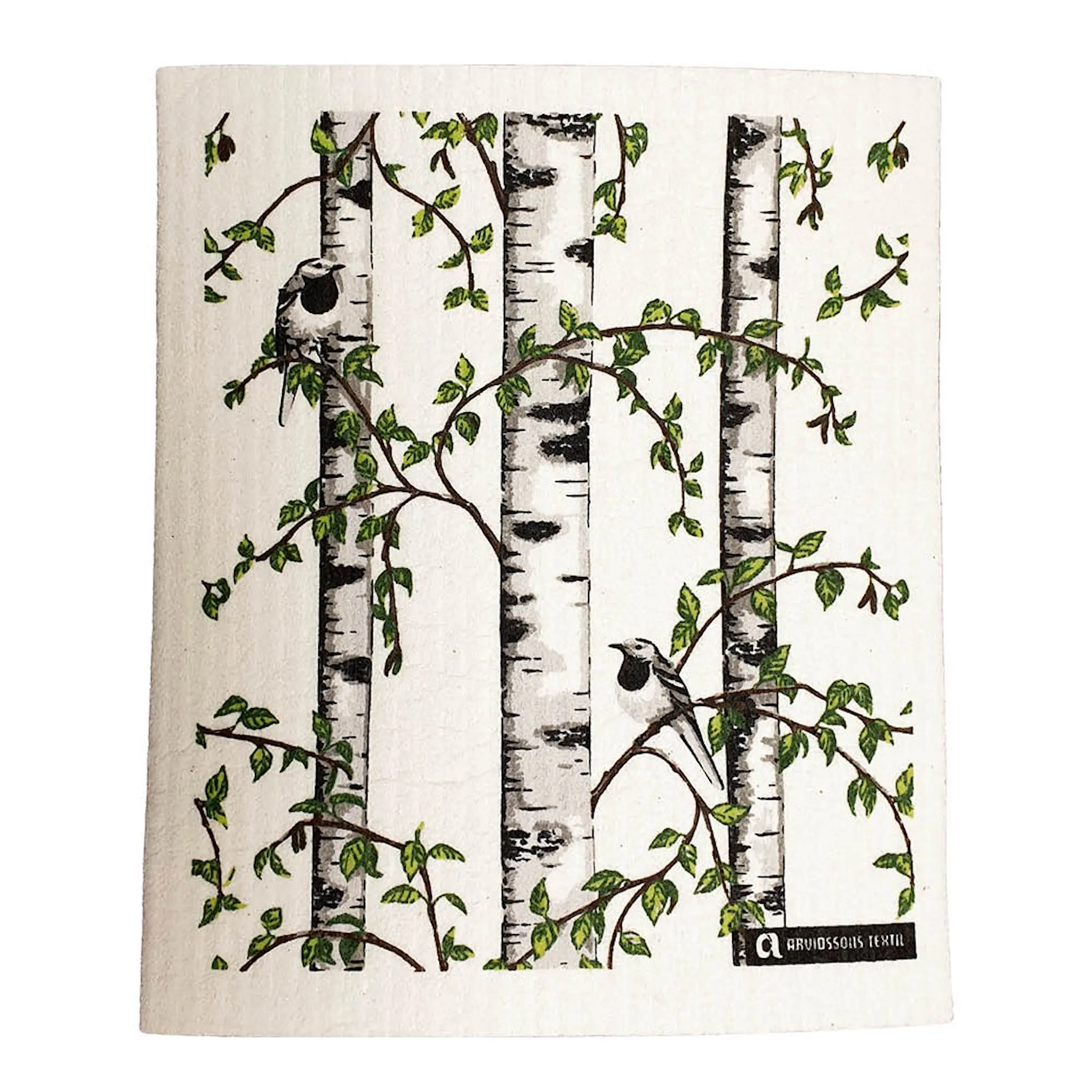 Arvidssons Björkdungen disktrasa 17x20 cm offwhite/grön