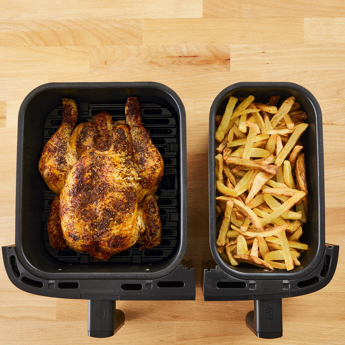 OBH Nordica Dual Easy Fry & Grill Airfryer 5,2/3,1 L Coal grey