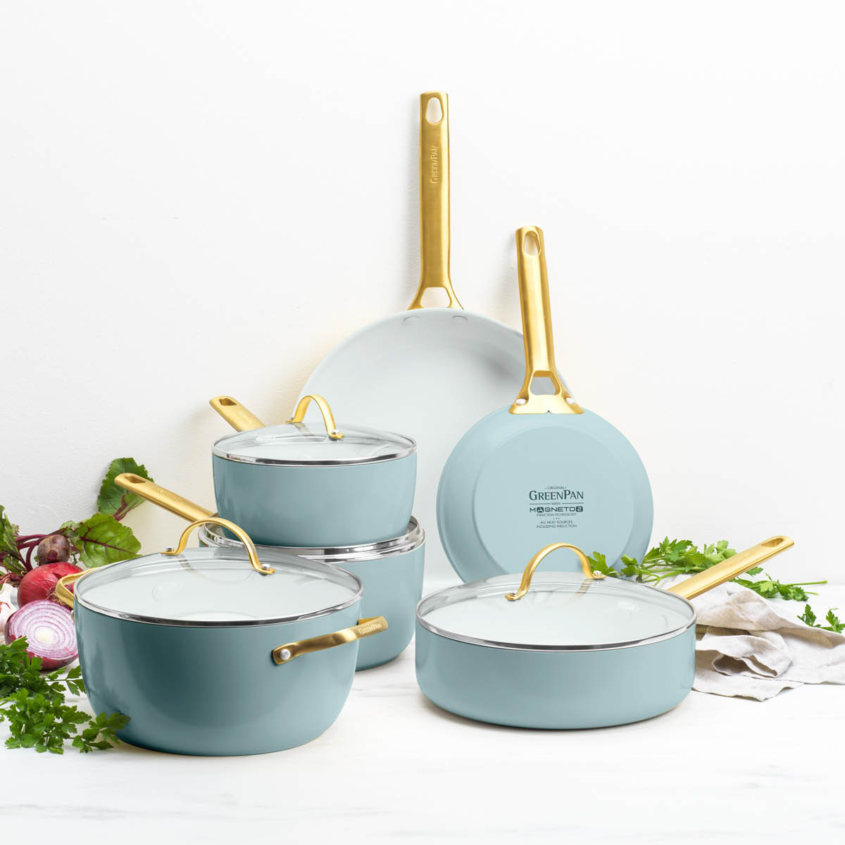 GreenPan Padova Reserve kattilasarja 10 osaa Smokey Blue