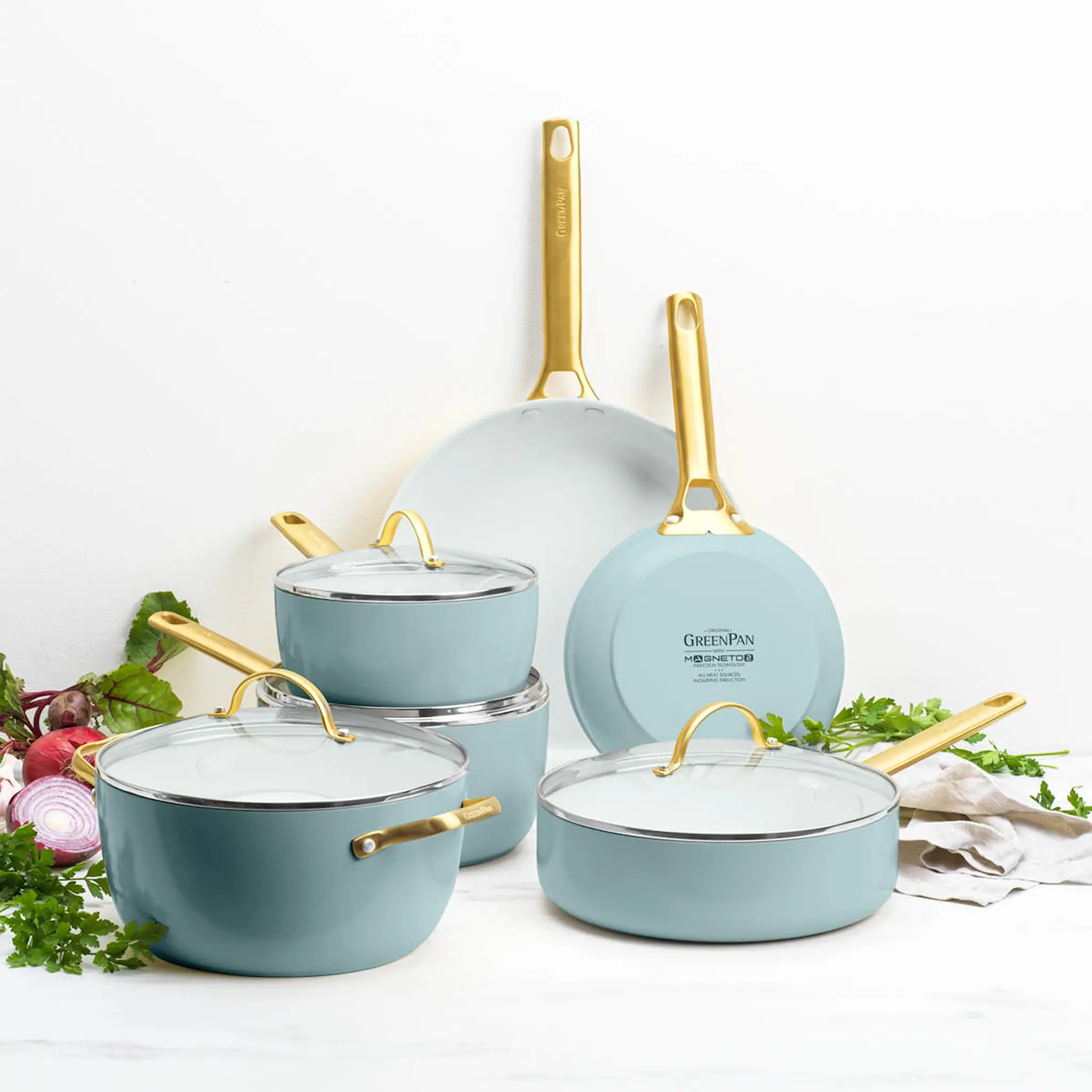 GreenPan Padova Reserve kattilasarja 10 osaa Smokey Blue