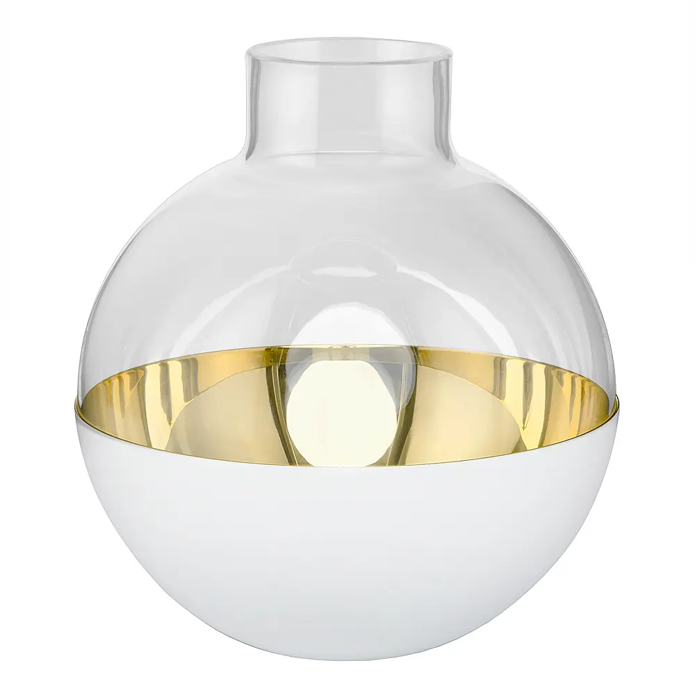 Pomme Maljakko / Lyhty 15 cm Valkoinen/Messinki