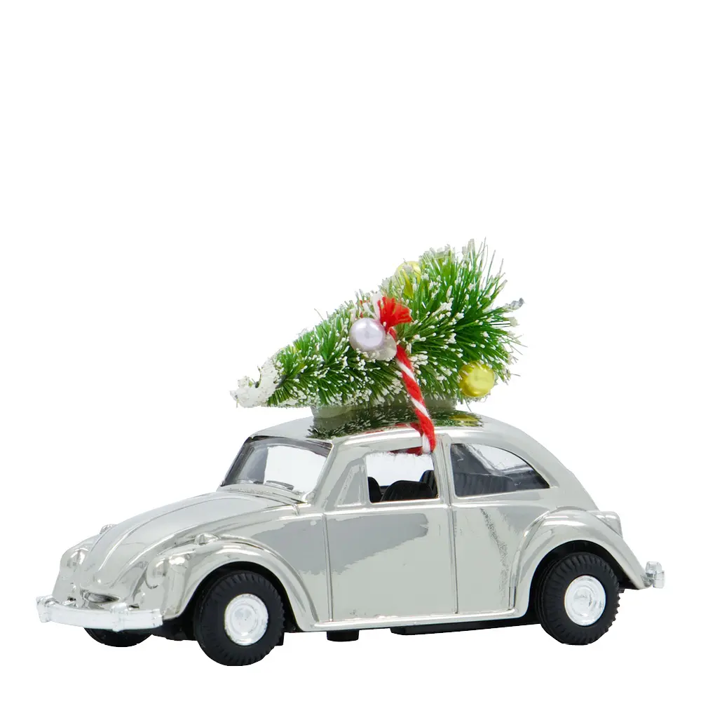 Xmas Car mini Joulukoriste Hopea