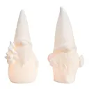 Luka tomte LED-figur 25 cm 2 delar vit
