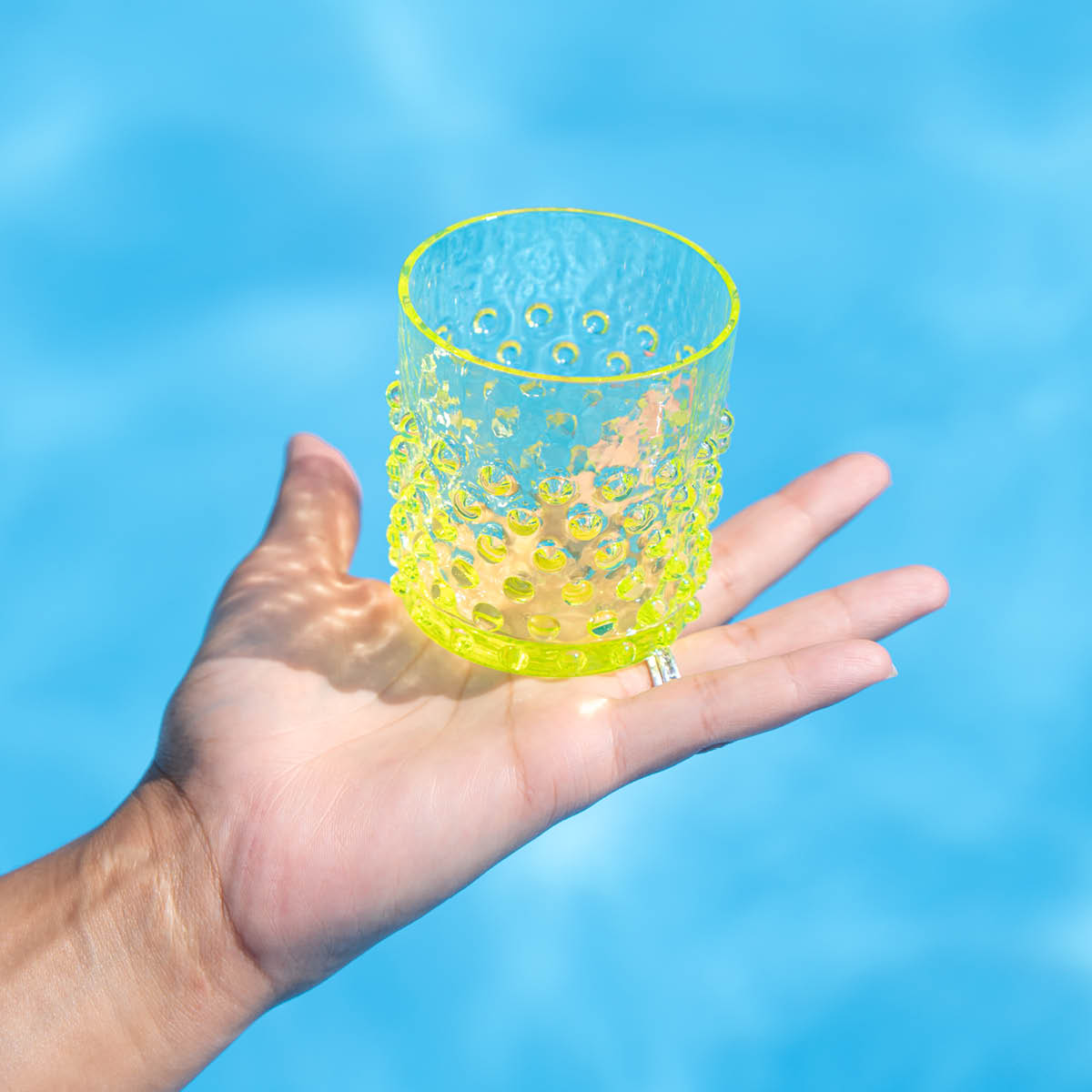 Klimchi Hobnail vannglass 15 cl neon citrine