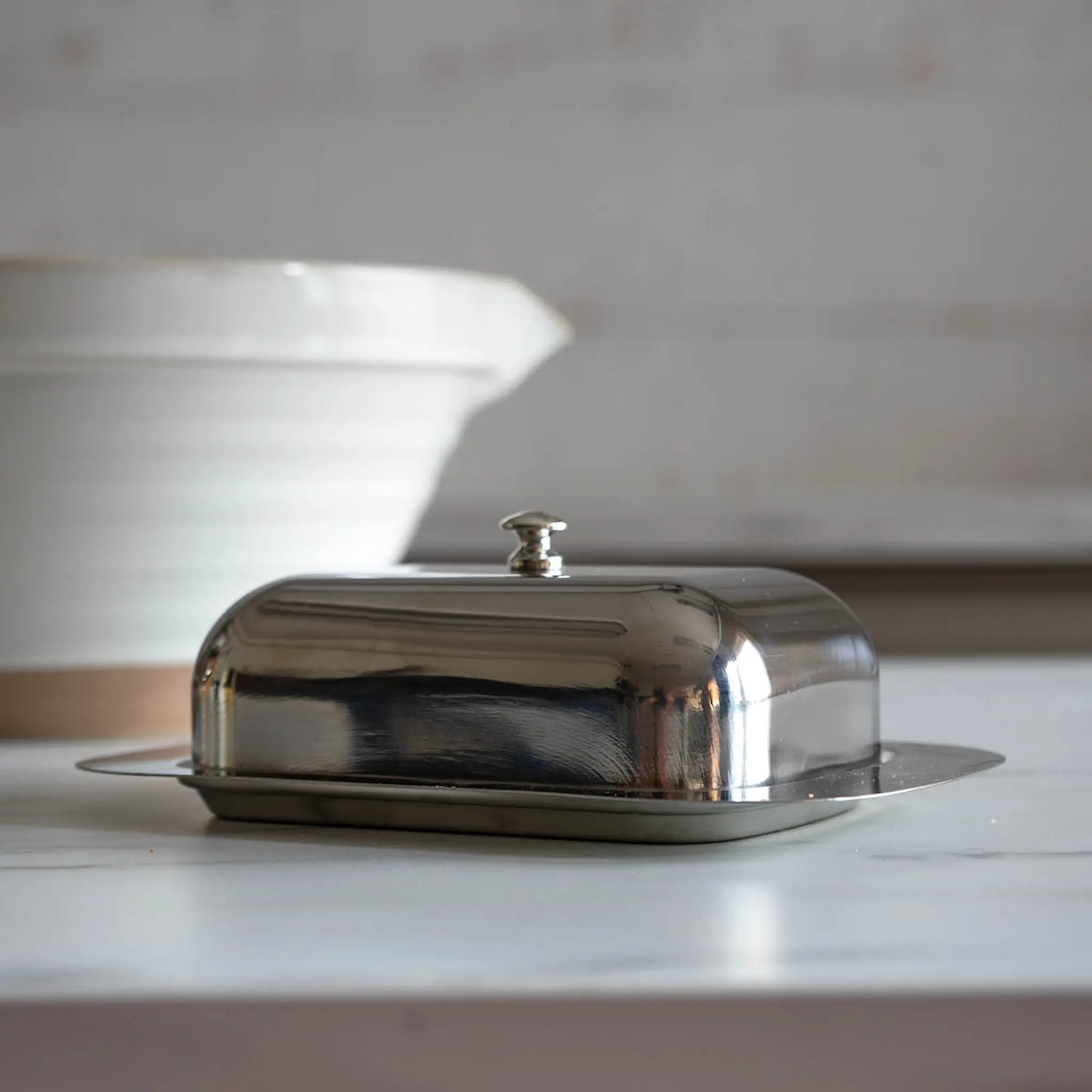 Modern House Kitchen Things smørklokke 18x12 cm stål