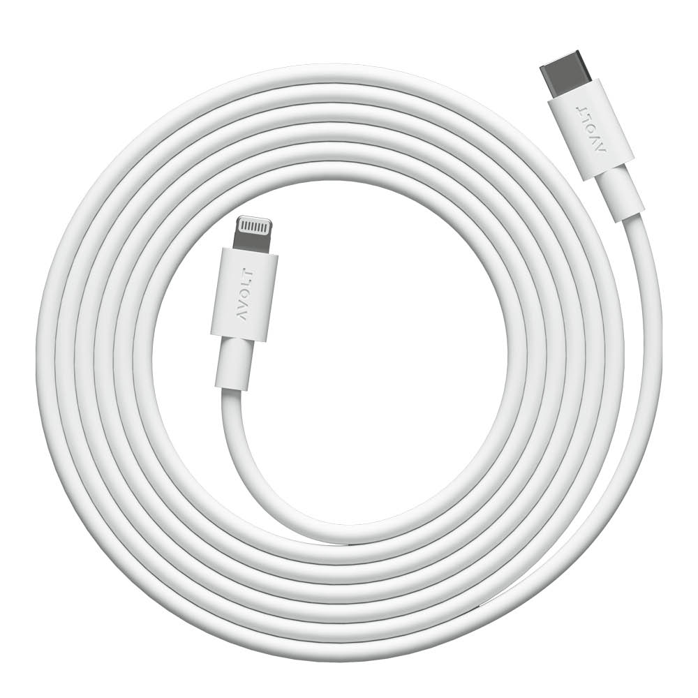 Avolt - Cable 1 USB-C - Lightning Kaapeli 2 m Opal White