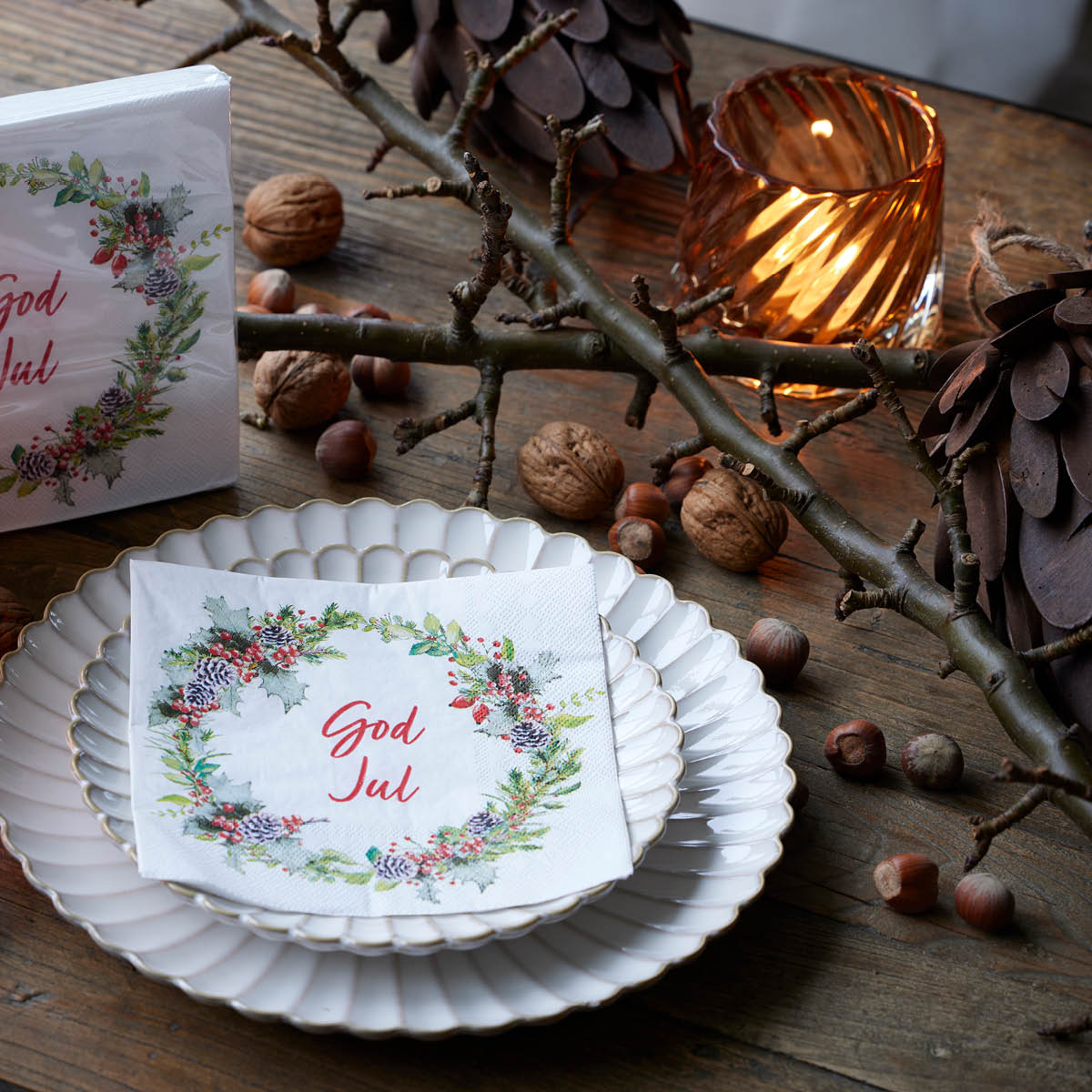 Ambiente Servett 33x33 cm 20-pack God Jul Wreath