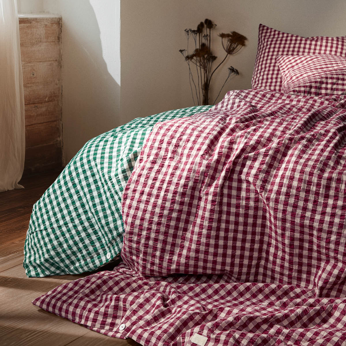 Juna Bæk&Bølge sengetøy 220x220 cm plomme/rosa