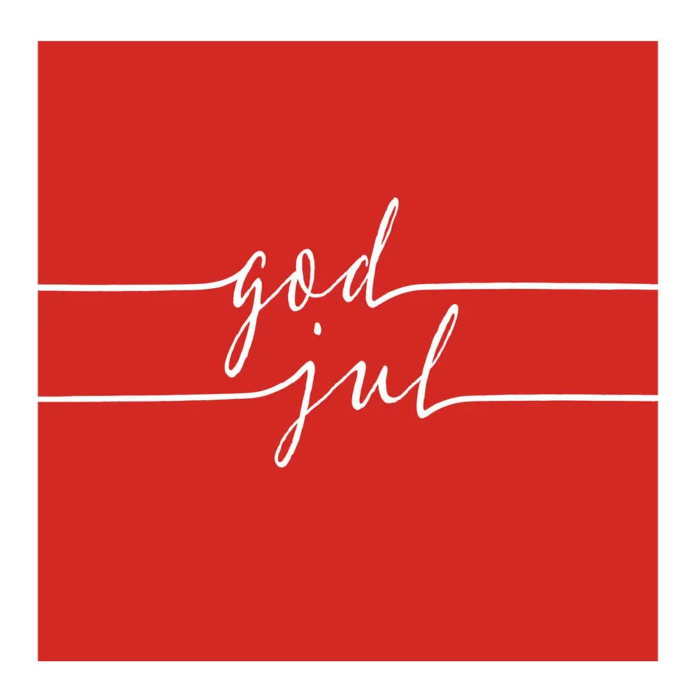 Lautasliina 33x33 cm 20 kpl God Jul punainen
