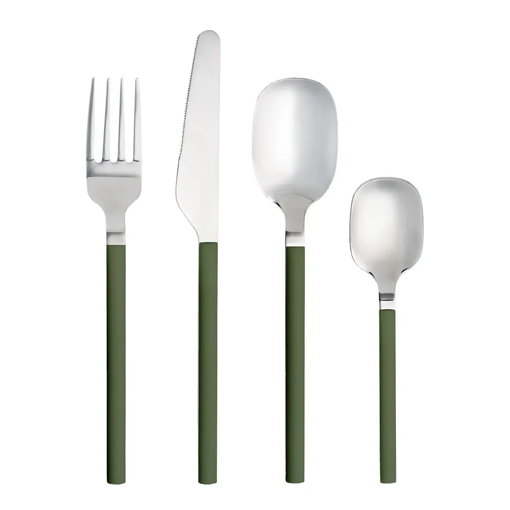 Confetti bestikksett 16 deler olive