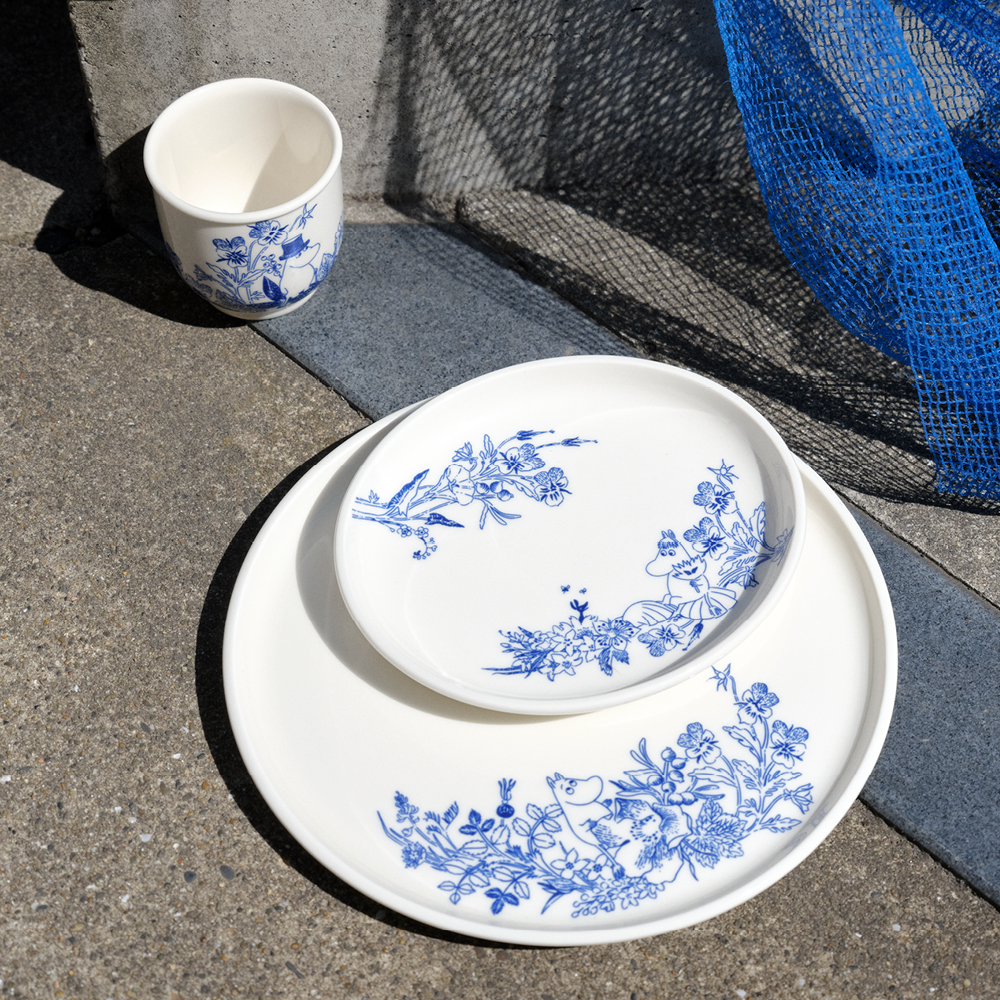 Moomin Arabia Haru tallerken 25 cm mummi hvit/blå