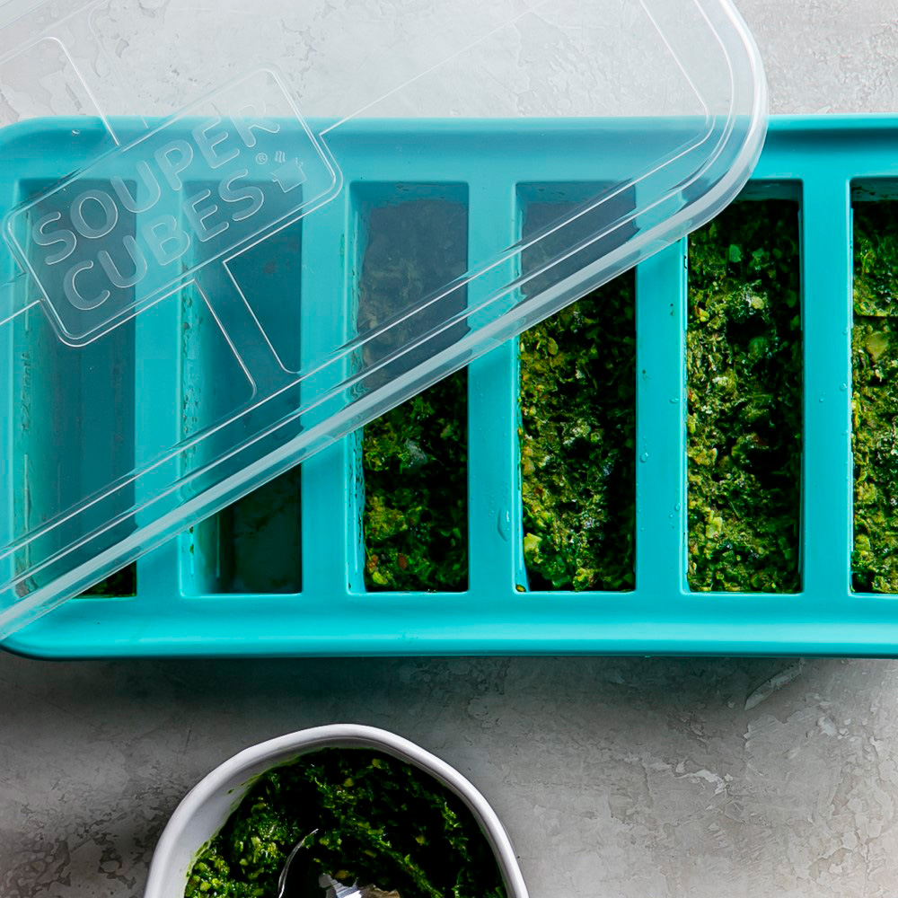 Souper Cubes Matförvaring och Lock Silikon Half-cup 6x125 ml 2-pack Blå